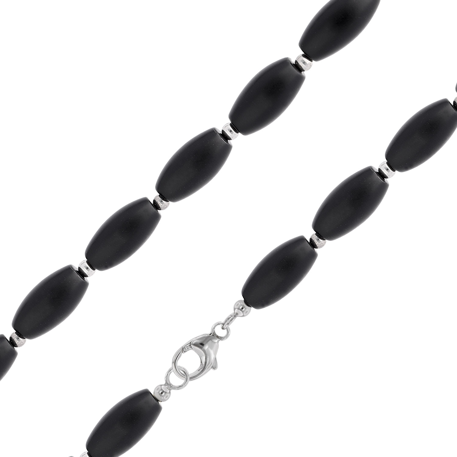 trendor 41871 Herren-Halskette Onyx und Silber 925 Länge 50 cm