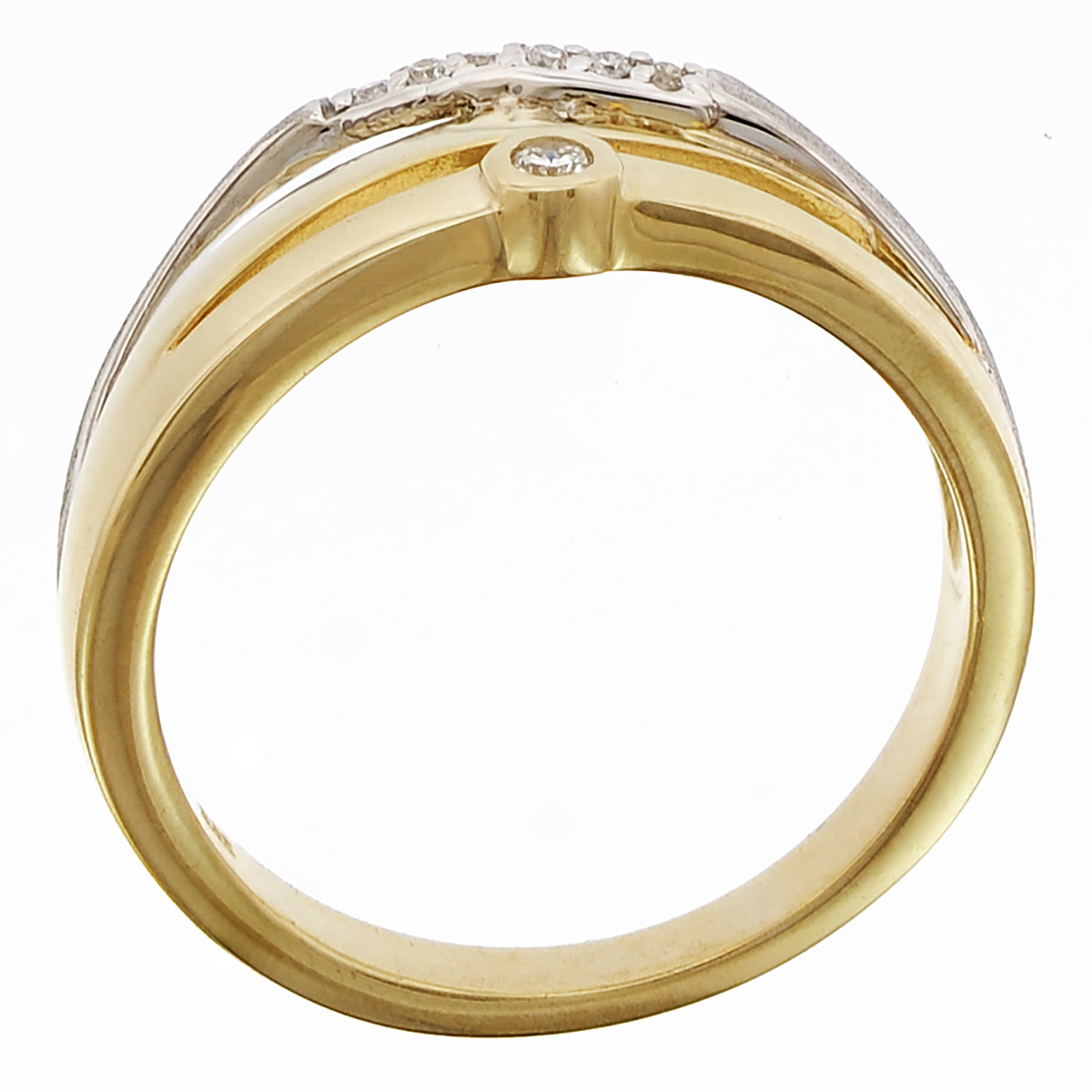 trendor Damen-Diamantring uhrcenter Bicolor • Gold 333/8K 15577
