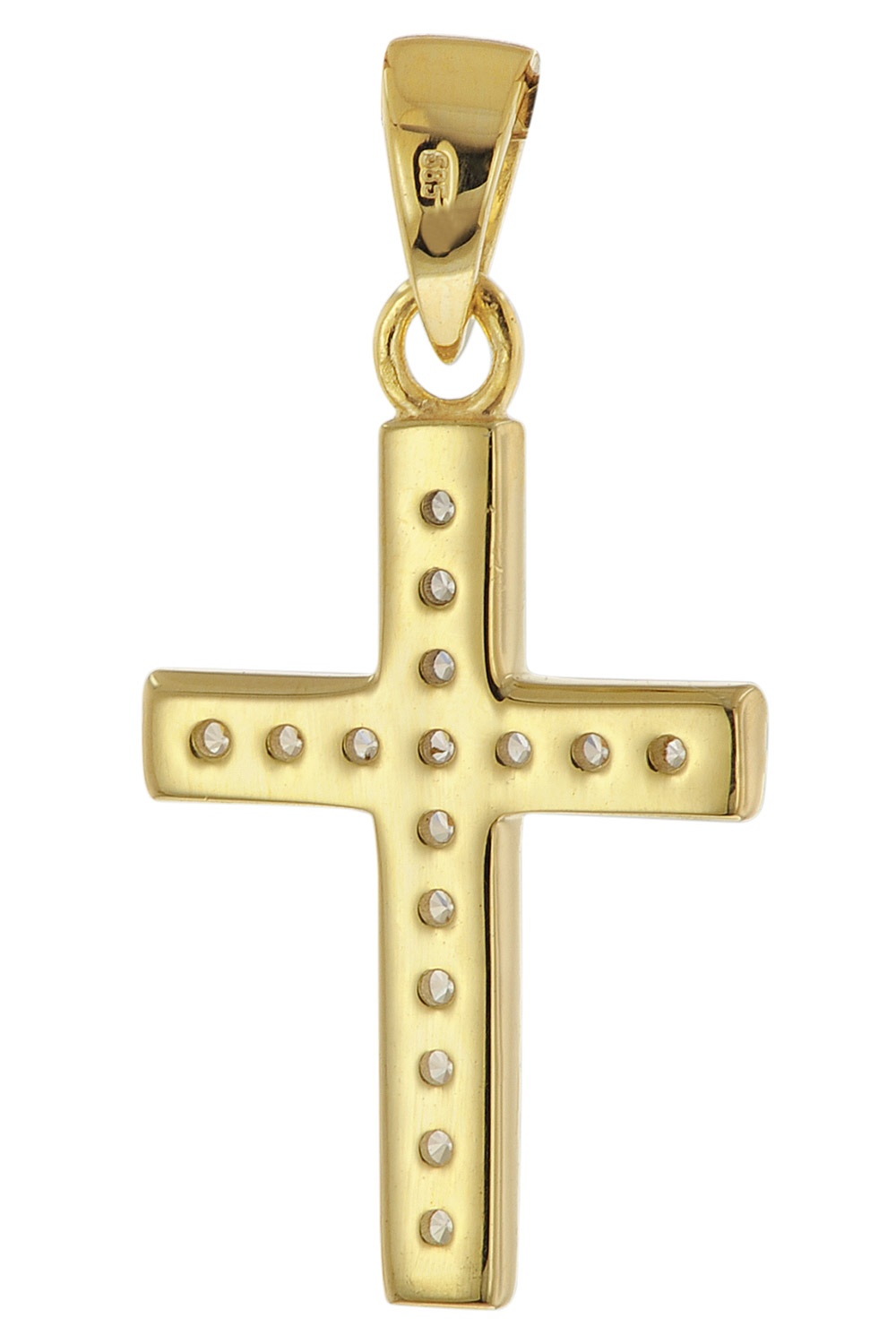 trendor Girls' Cross Pendant Gold 585 / 14K + Gold-Plated