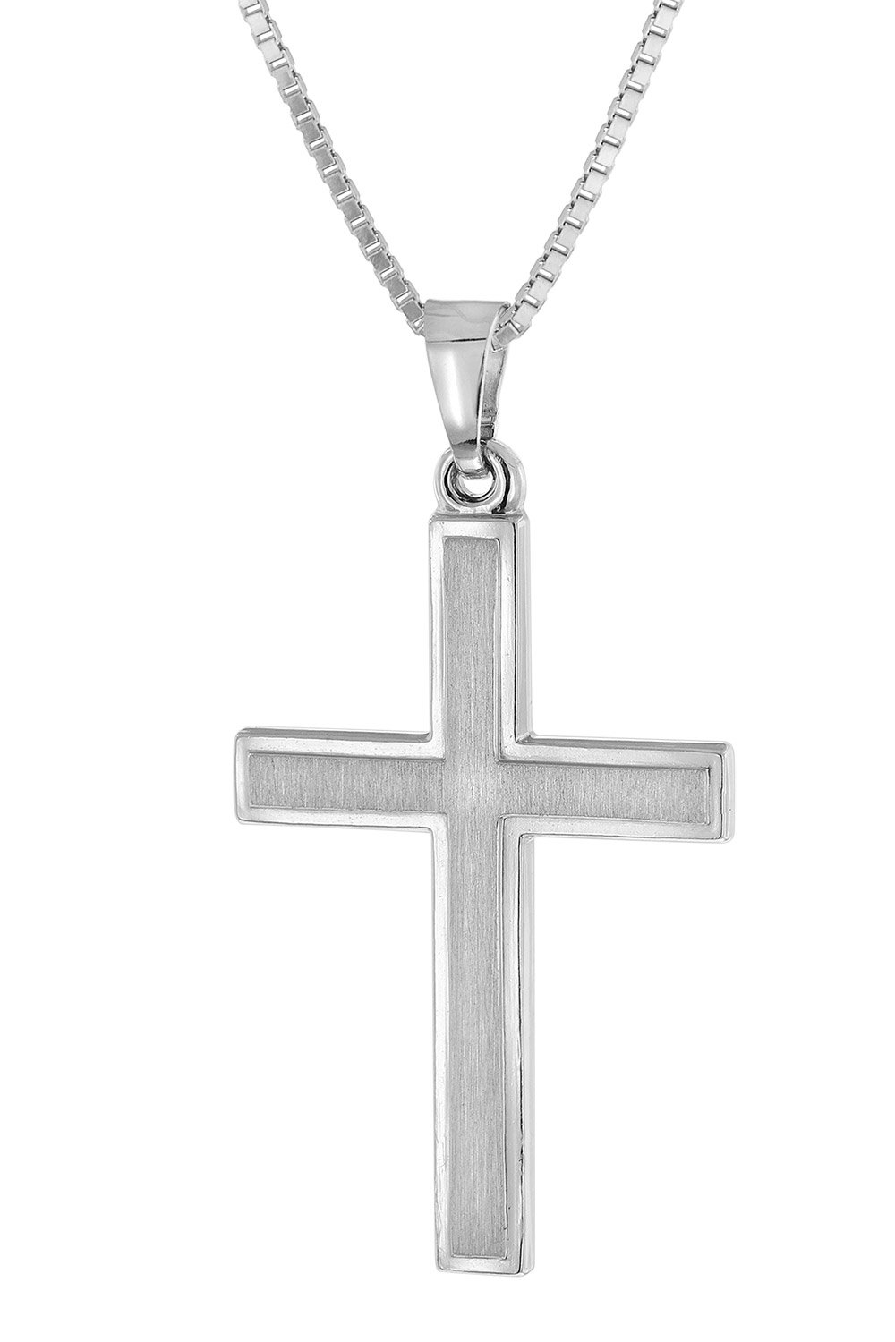 trendor 68258 Herren-Halskette mit Kreuz 925 Silber 21 mm