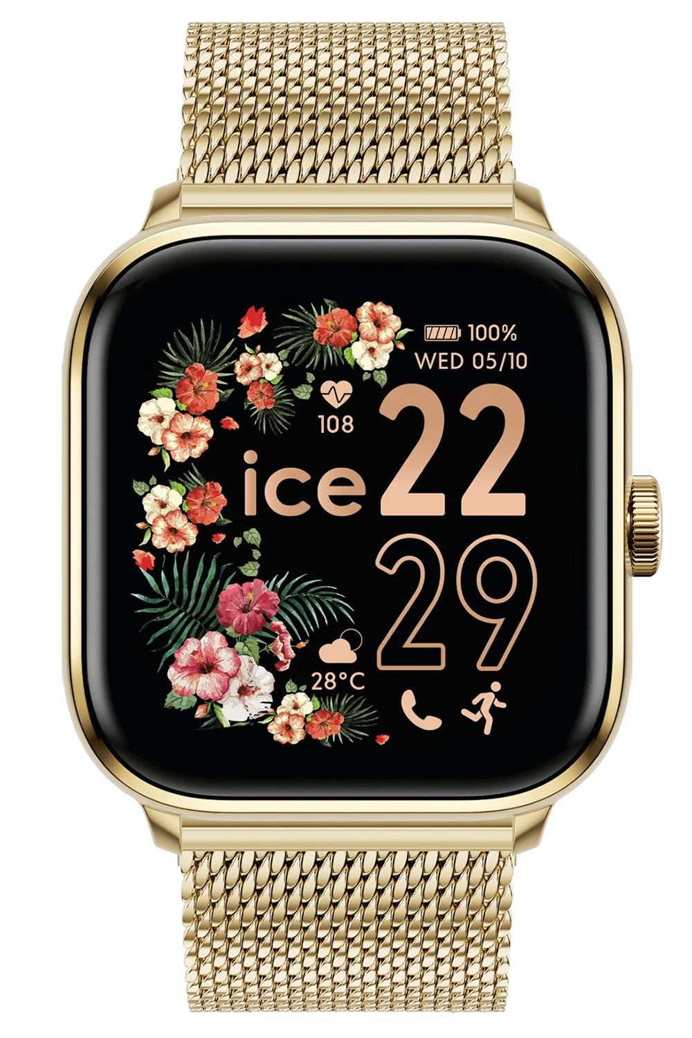 Ice-Watch 025134 Smartwatch ICE Smart 2.0 Eckig Goldfarben mit Milanaiseband Ice-Watch 025134 Smartwatch ICE Smart 2.0 Eckig Goldfarben mit Milanaiseband