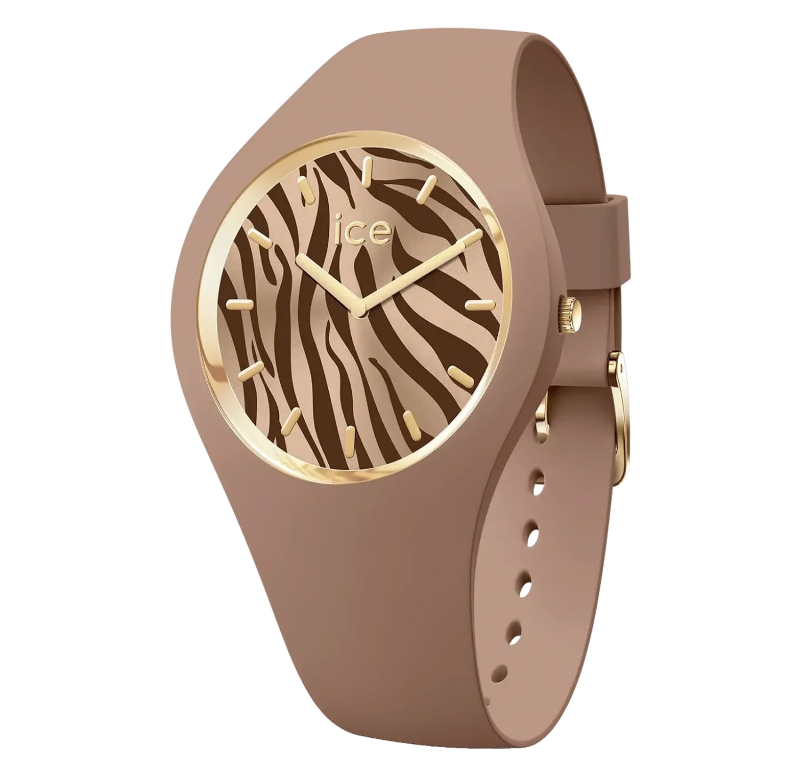 Ice-Watch 025893 Damen-Armbanduhr ICE Wild S Mokka-/Goldfarben Zebra
