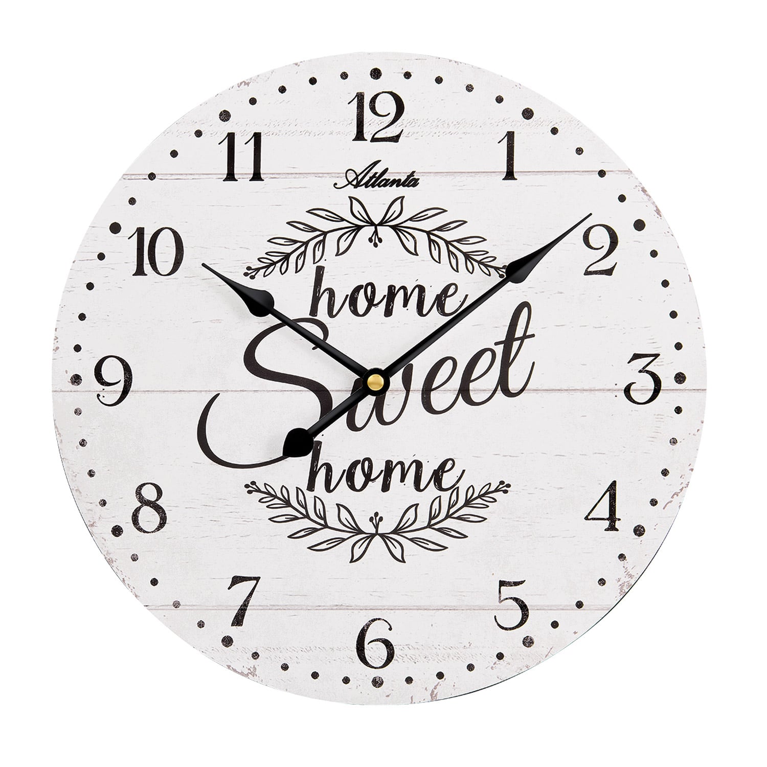 Atlanta 4569/0 Wanduhr in Holzoptik Home Sweet Home
