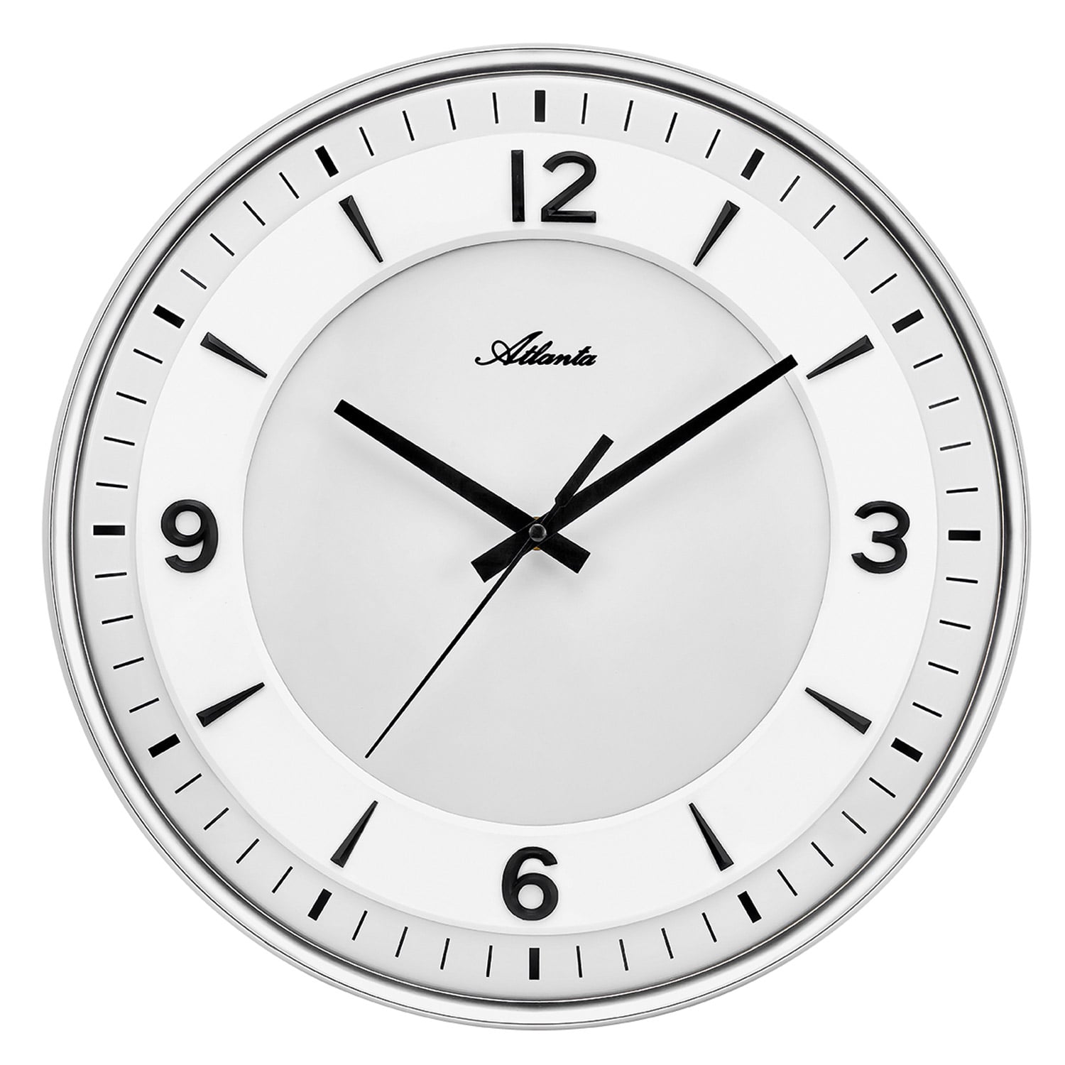 Atlanta 4551/19 Wanduhr Quarz Silberfarben