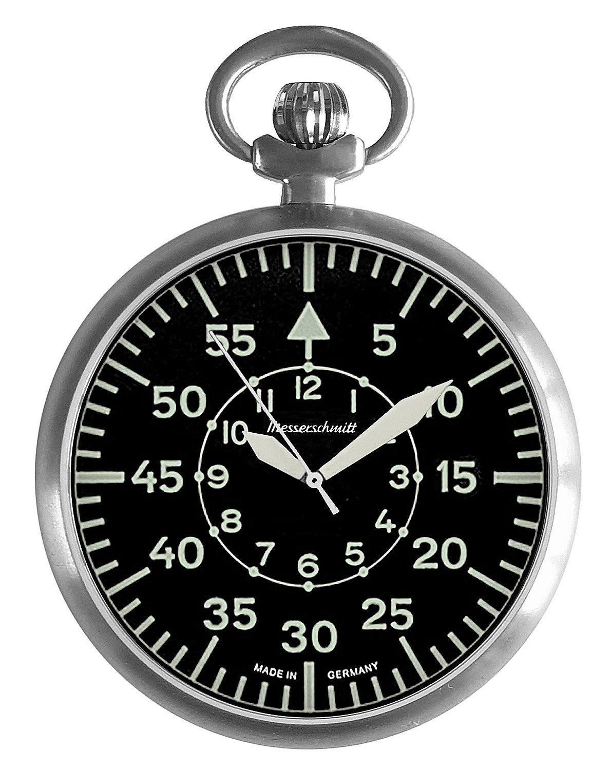 Messerschmitt ME-TAU-6 Taschenuhr mit Kette im Fliegeruhren-Stil Messerschmitt ME-TAU-6 Taschenuhr mit Kette im Fliegeruhren-Stil