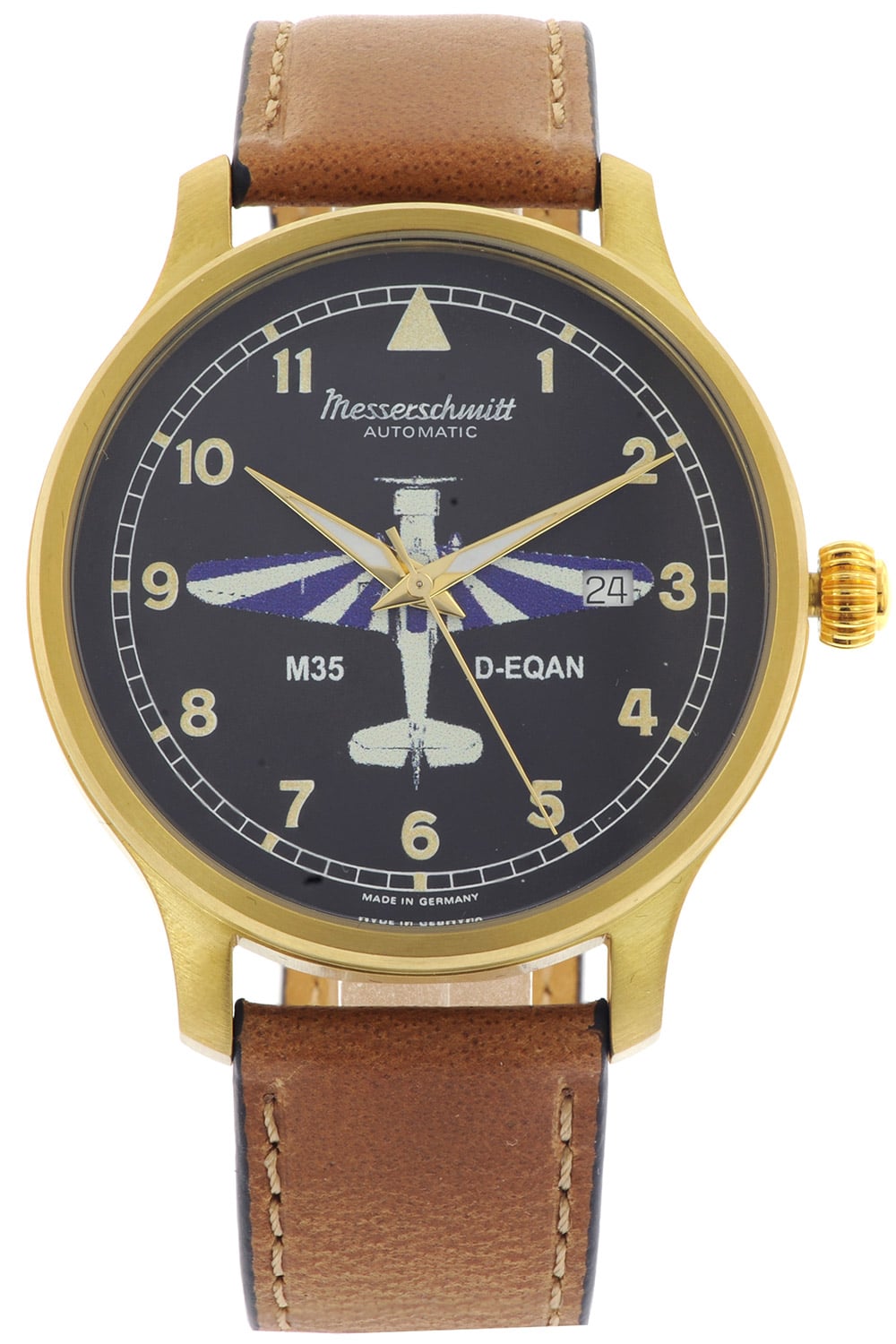 Messerschmitt Messerschmitt M 35PVD A Herren Armbanduhr M35 Automatik Braun/Goldfarben