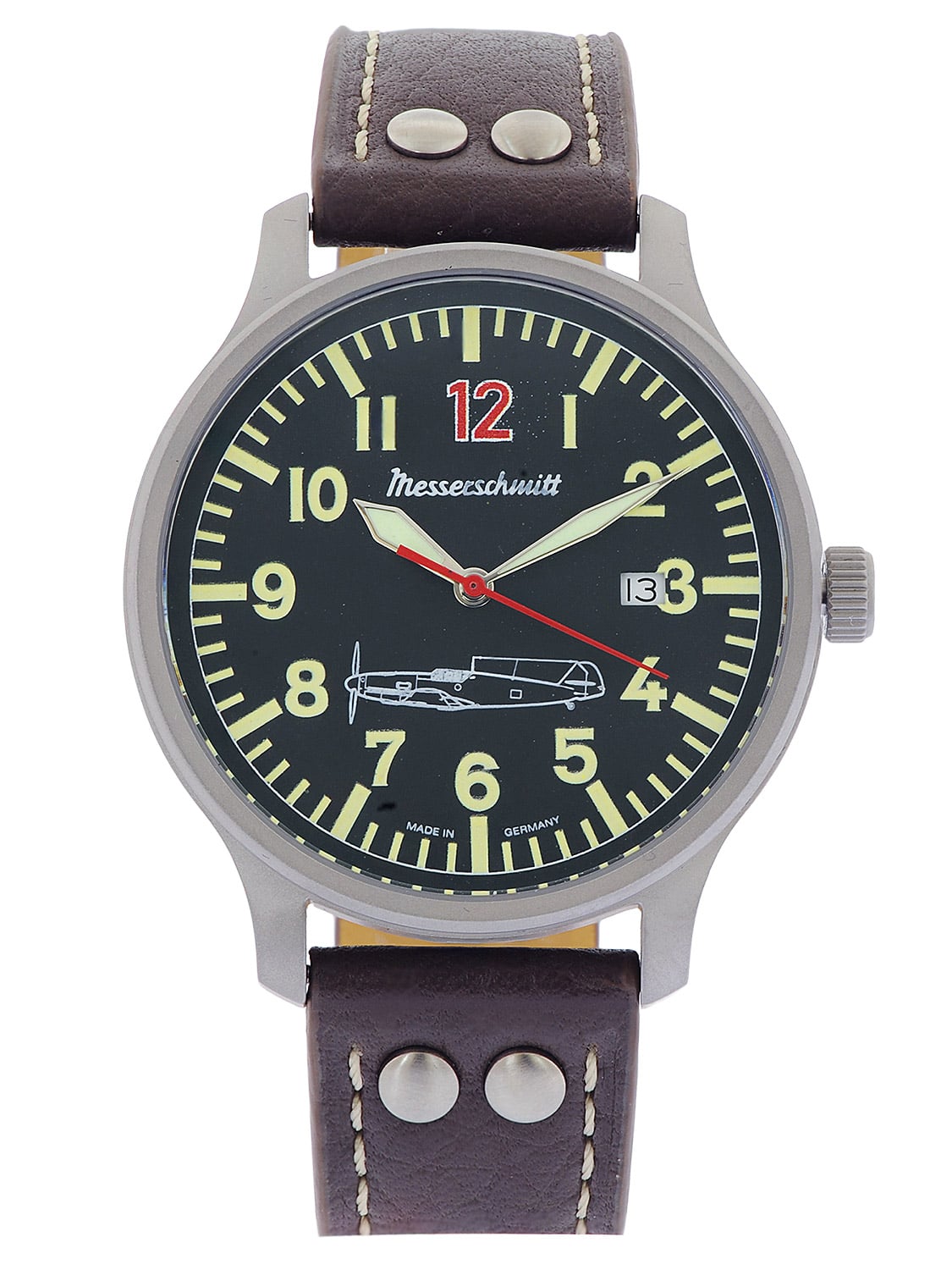 Messerschmitt Messerschmitt 109 42R12L Herren Quarzuhr Flieger ME109 Rote 12