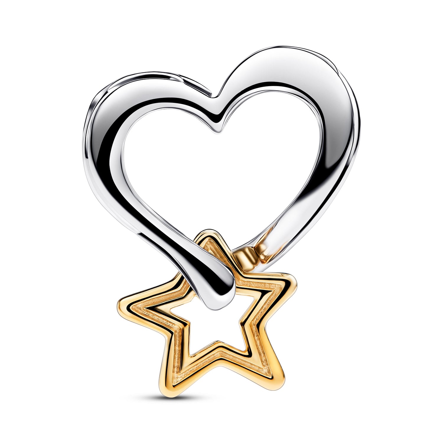 Pandora Charm Lucky Star and Heart Two Tone 763513C00
