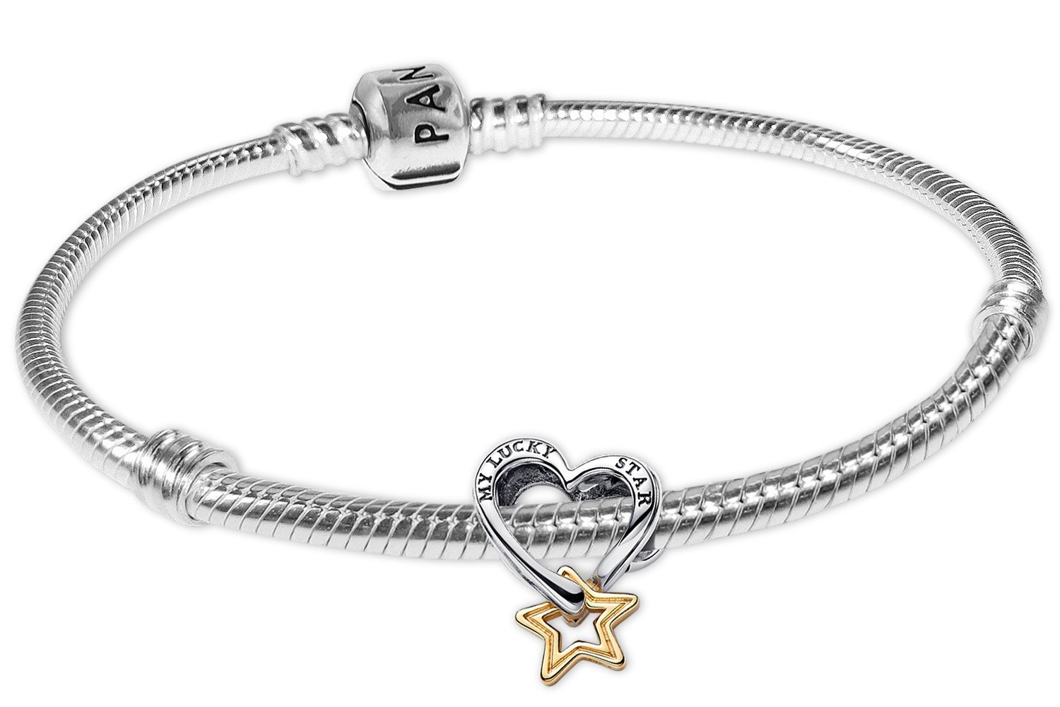 Pandora 68598 Damenarmband Geschenkset Glücksstern und Herz