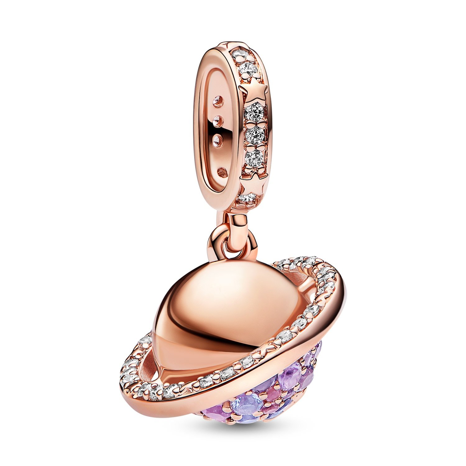 Pandora 782437C01 Charm-Anhänger Planet Saturn Roségoldfarben