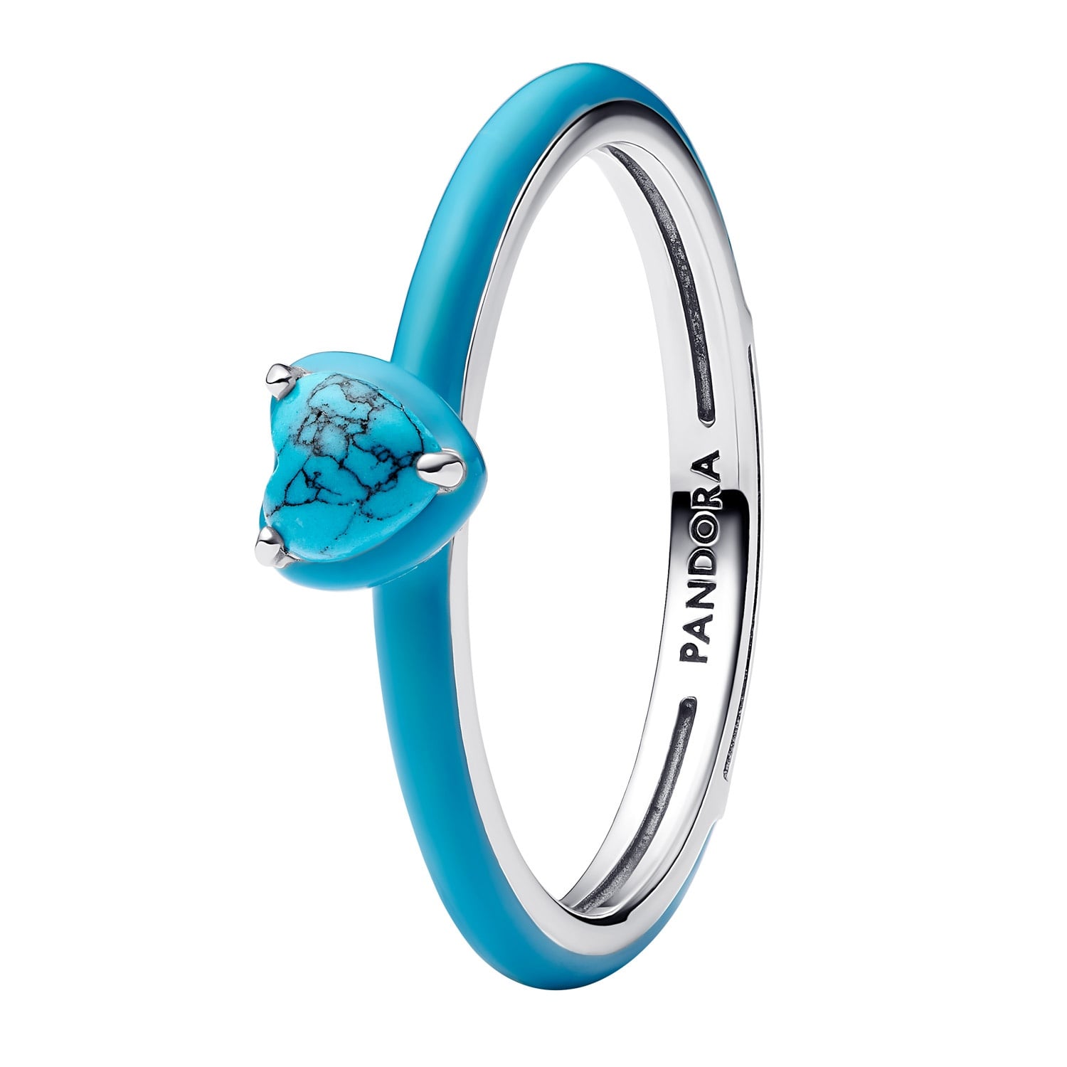 Pandora 193828C01 Damenring Silber Türkisfarbenes Herz Pandora 193828C01 Damenring Silber Türkisfarbenes Herz