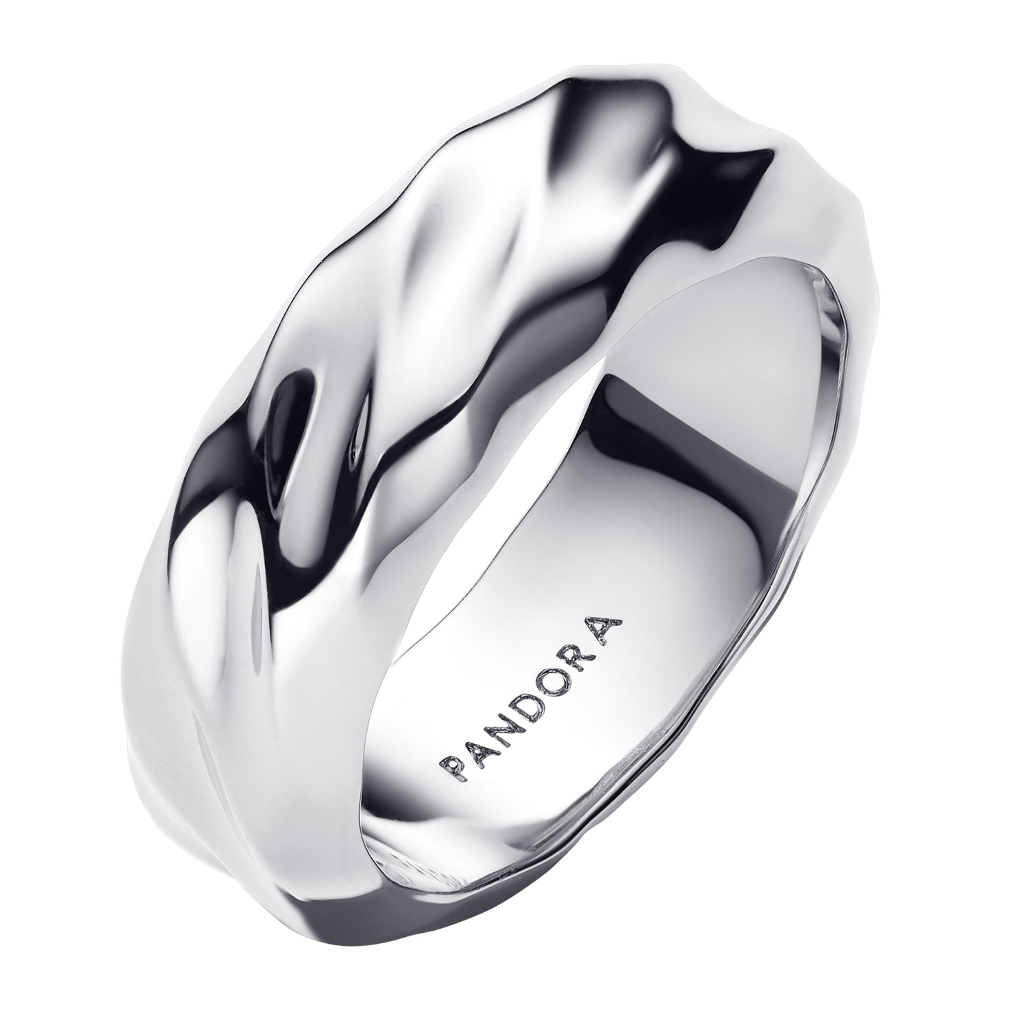Pandora 193886C00 Breiter Bandring für Damen Wellig Silber