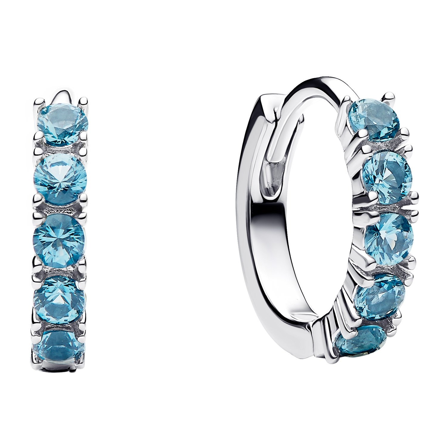 Pandora 293849C01 Damen-Ceolen Huggie Ohrringe Hellblau Silber