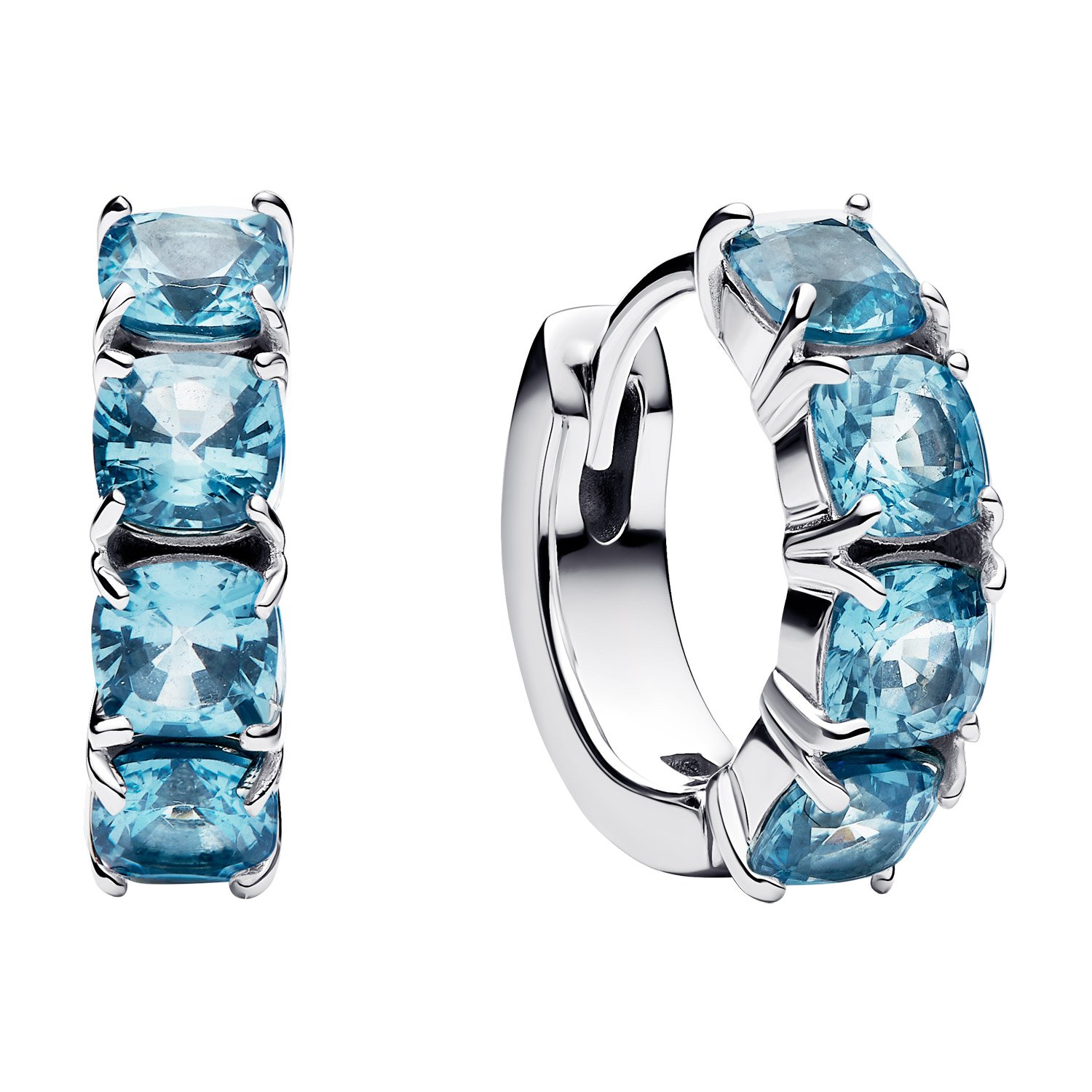Pandora 293851C01 Damen-Ohrringe Creolen Hellblau Silber