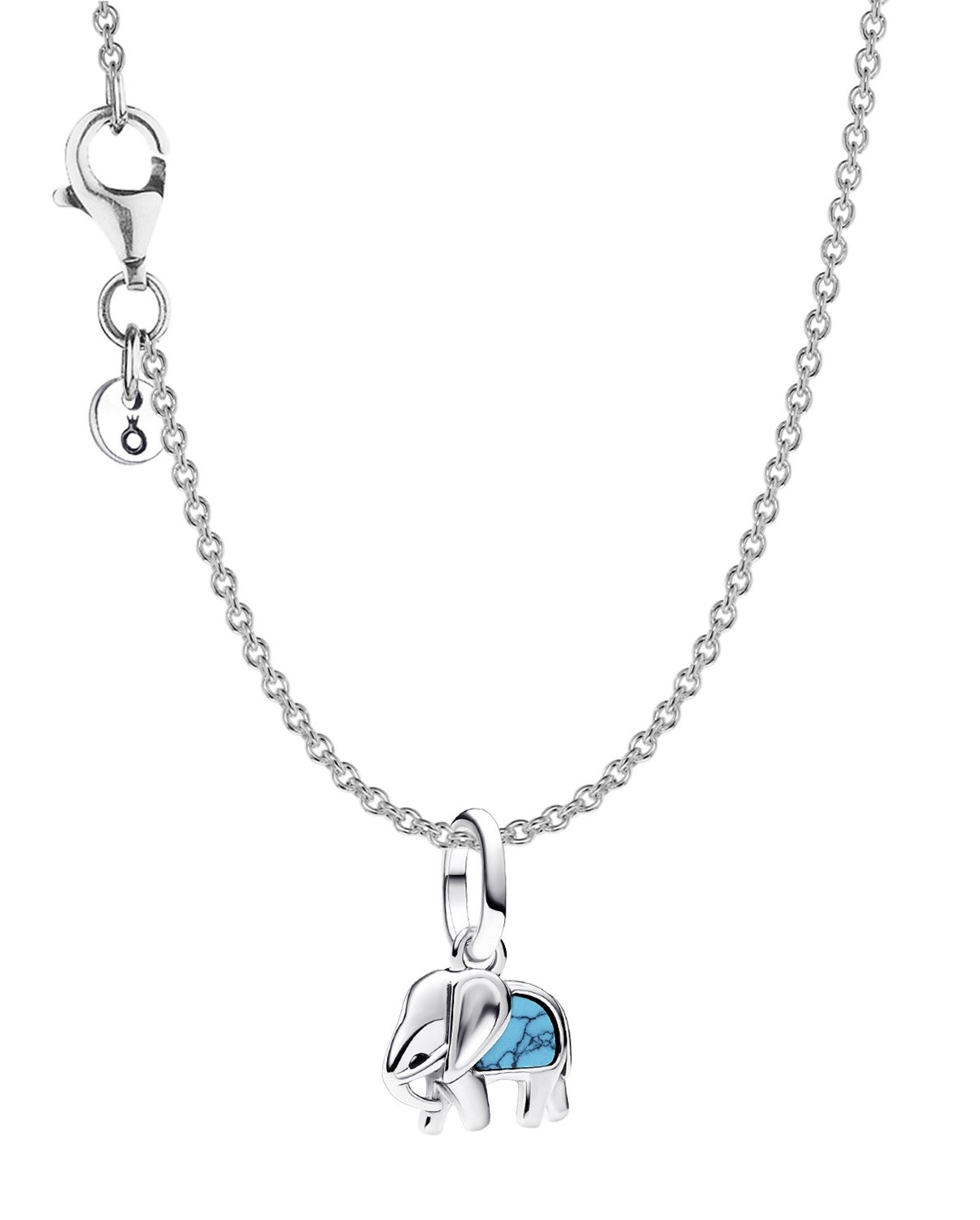 Pandora 28914 Damen-Halskette Silber Geschenkset Türkisfarbener Elefant