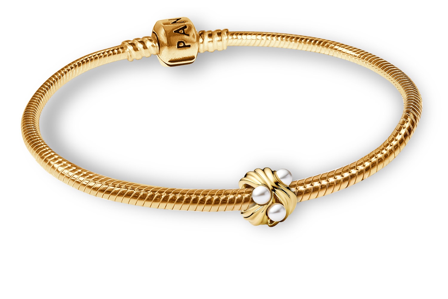 Pandora 28915 Damenarmband Geschenkset Abstrakte Wellen Goldfarben