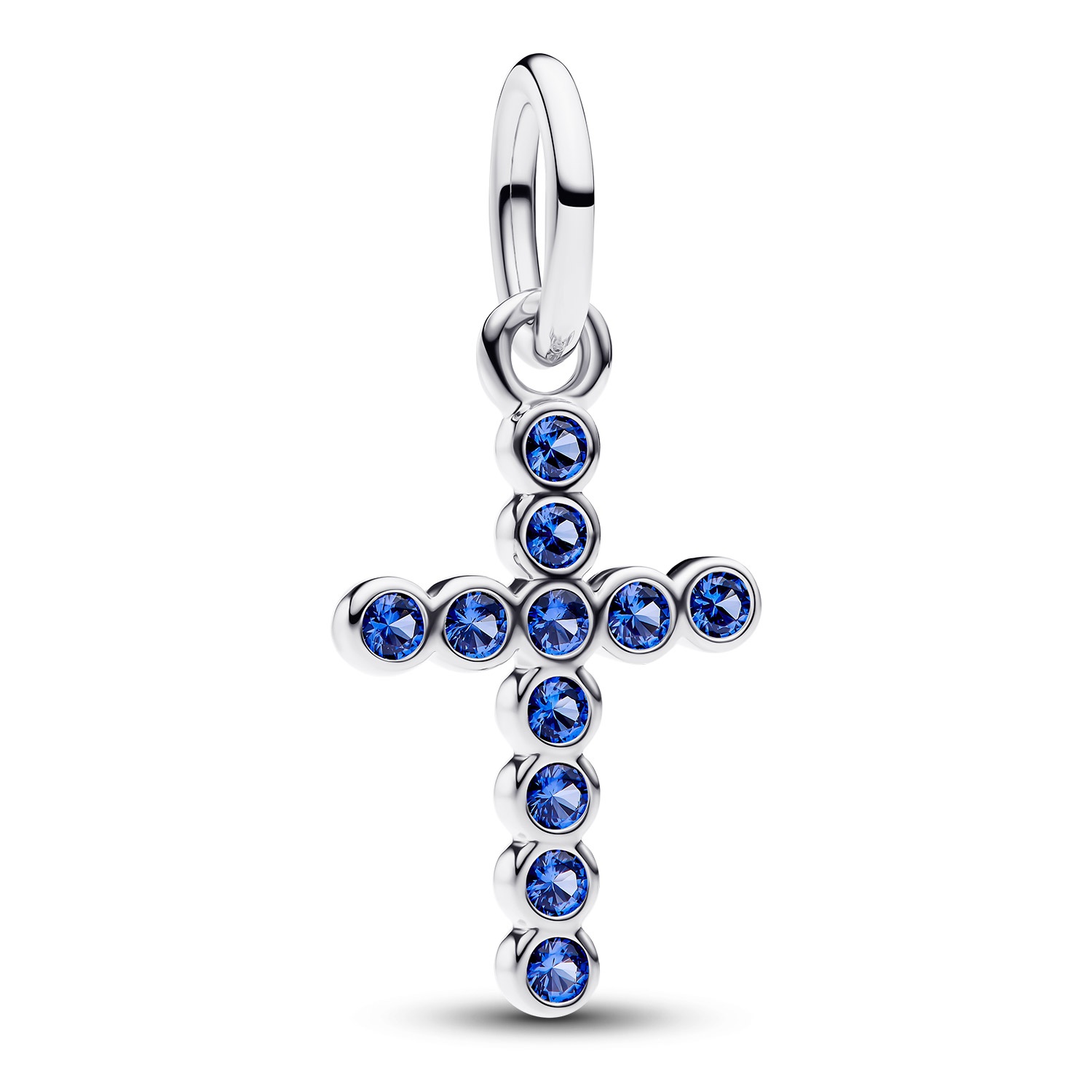 Pandora 794063C01 Charm-Anhänger Kreuz Silber mit Blauen Steinen