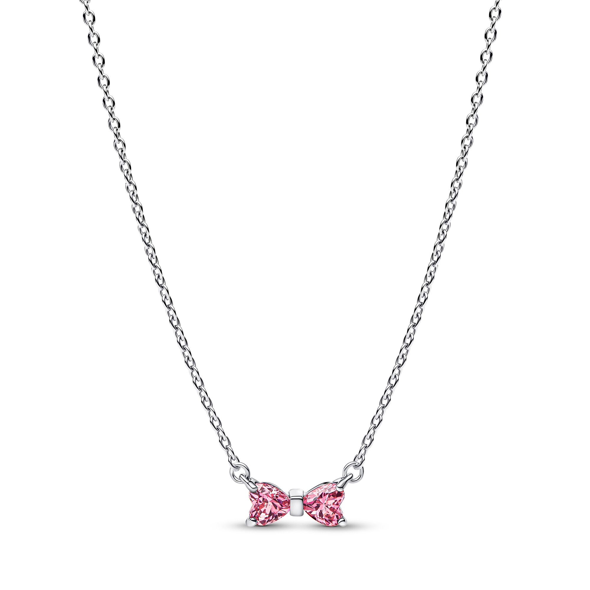 Pandora 394235C01-45 Damen-Halskette Schleife Pink Silber