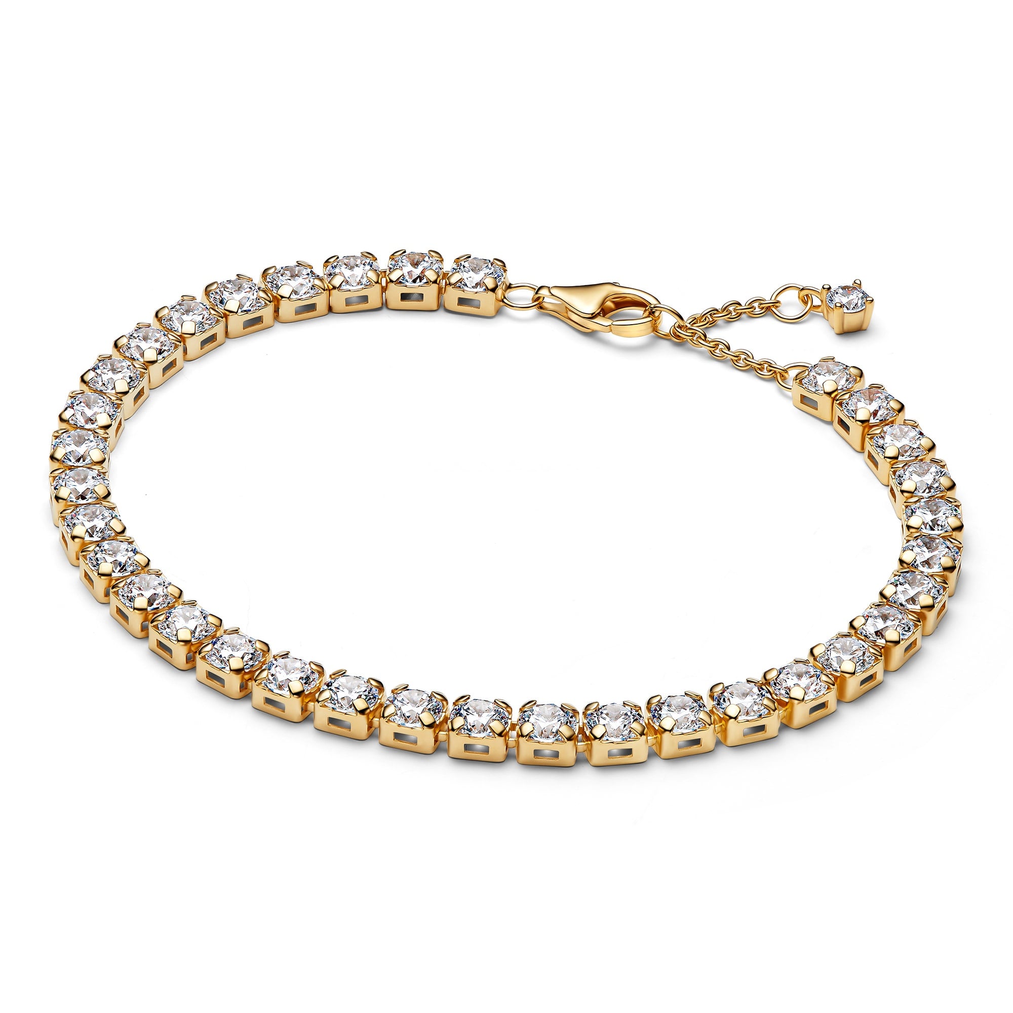 Pandora 563539C01 Damen-Tennisarmband Goldfarben Zirkonia