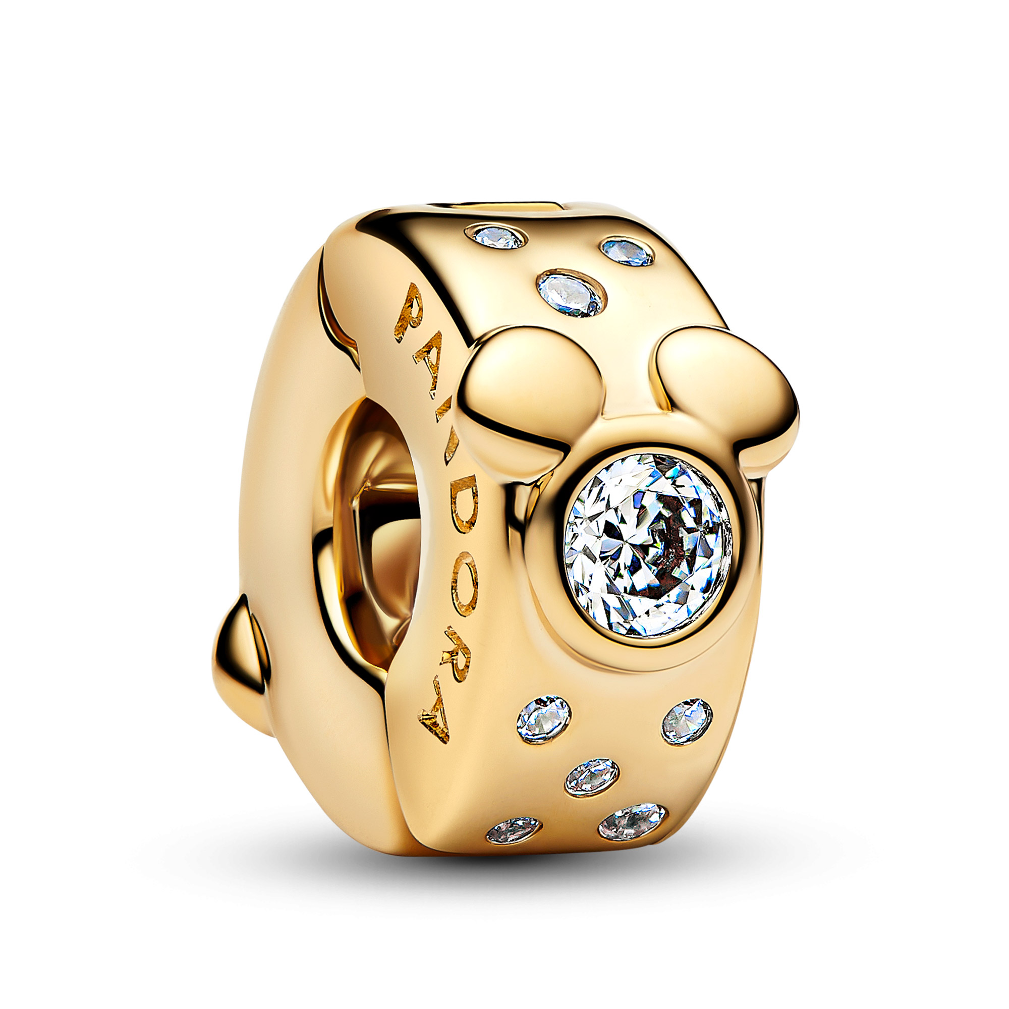 Pandora 764130C01 Clip-Charm Goldfarben Disney Micky & Minnie Maus