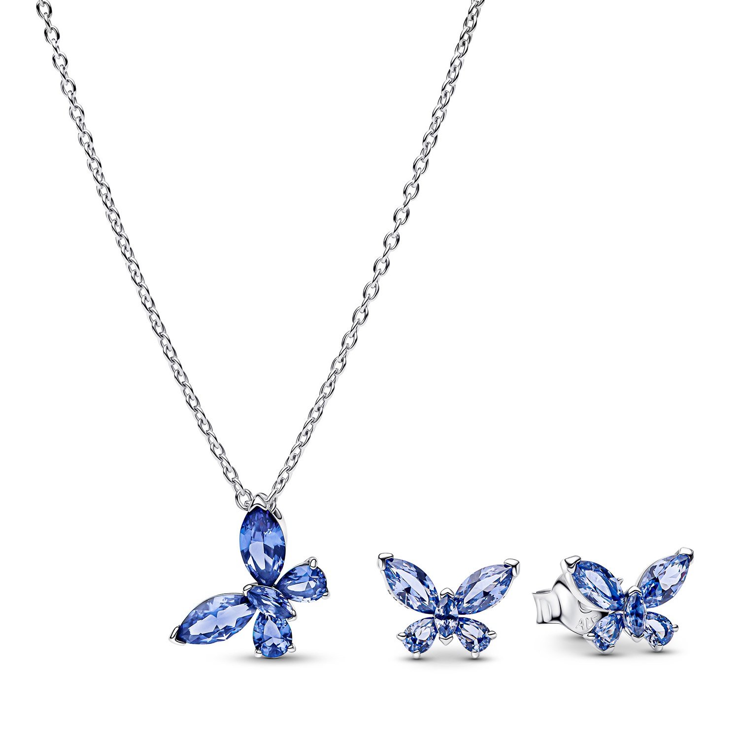 Pandora 21126 Damen-Geschenkset Kette und Ohrstecker Schmetterling Blau Pandora 21126 Damen-Geschenkset Kette und Ohrstecker Schmetterling Blau