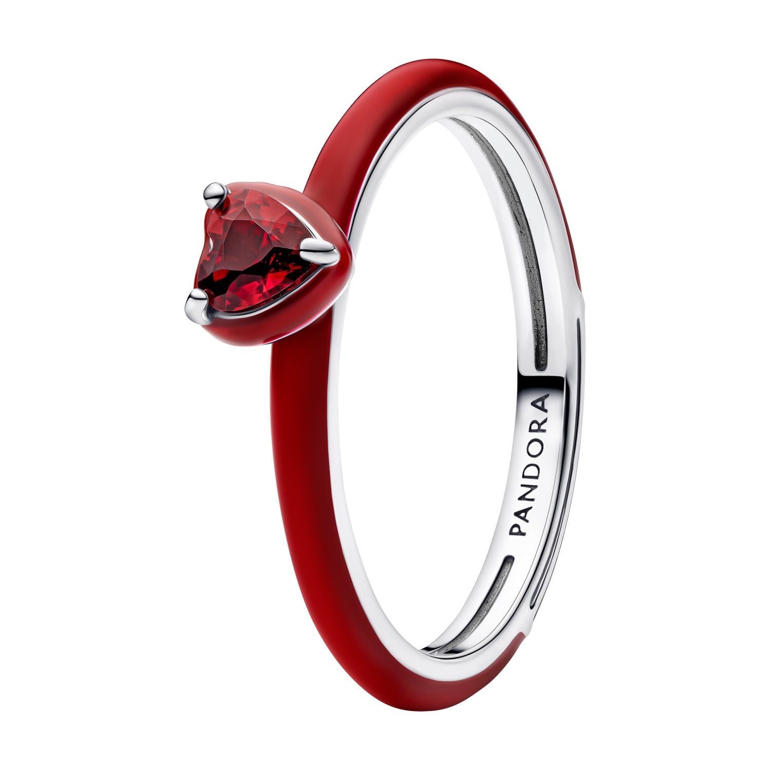 Pandora 193088C05 Damen Silberring Rotes Chakra Herz