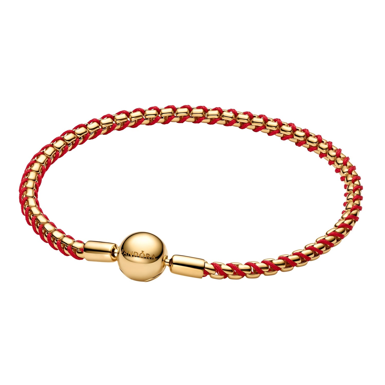 Pandora 563816C01 Damenarmband Schlangenkette Goldfarben/Rot