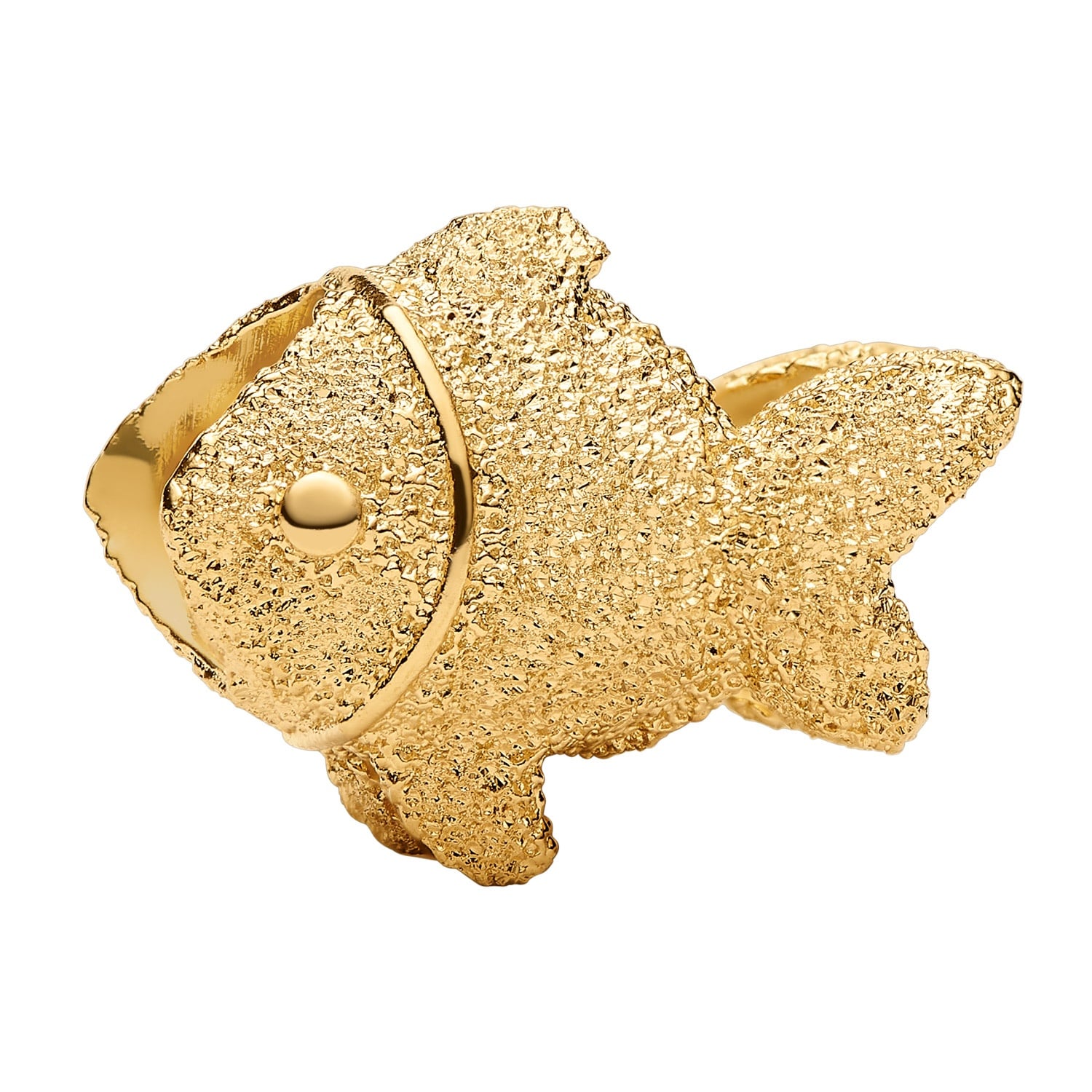 Pandora 764522C00 Goldfarbener Charm Strukturierter Fisch Mini