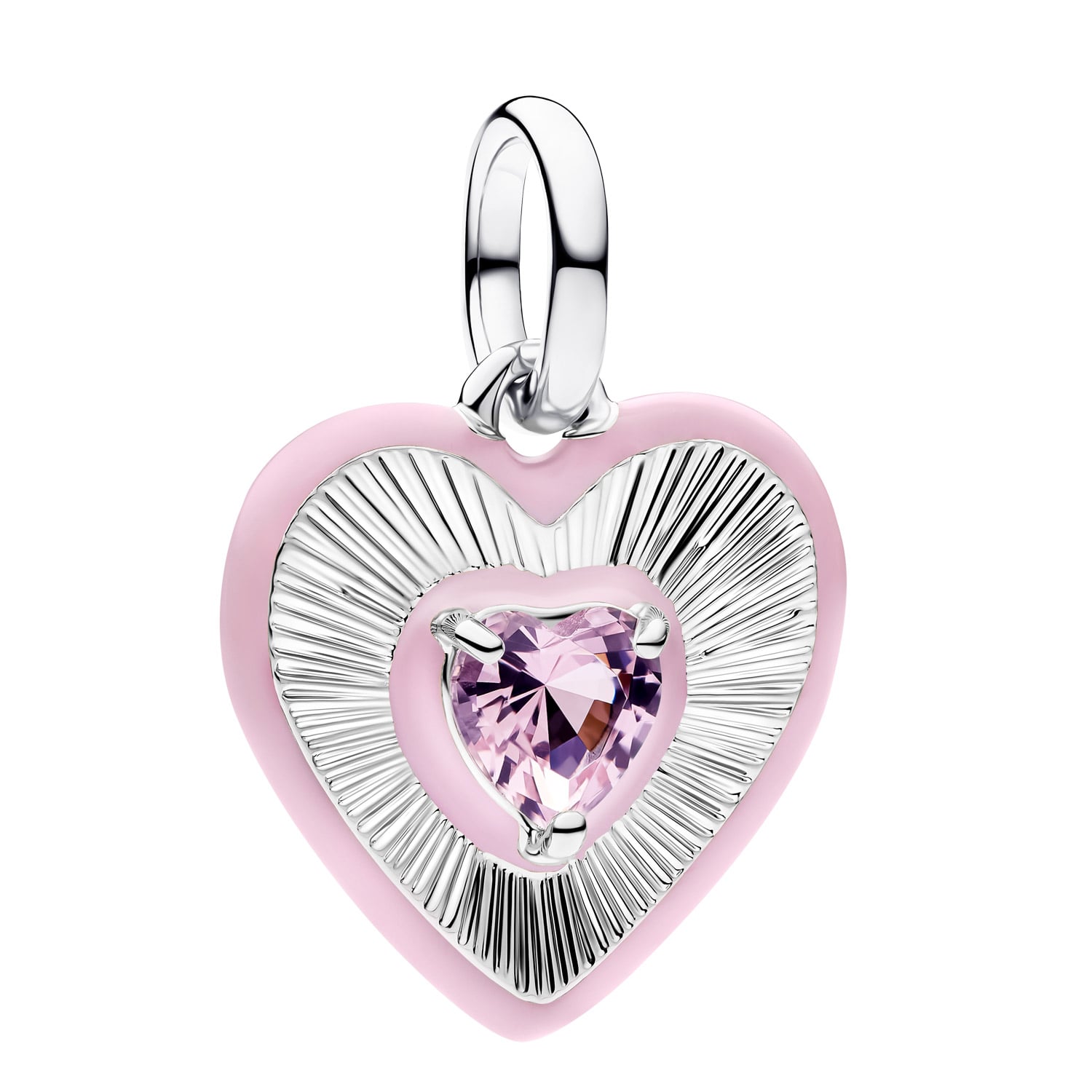 Pandora 794409C01 Silber-Anhänger Strahlendes Herz Pink