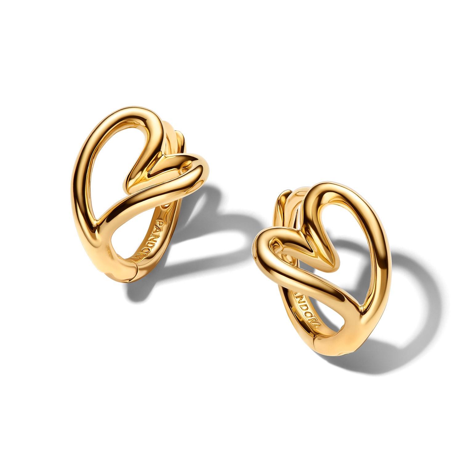 Pandora 264359C00 Damen-Ohrringe Creolen Herz Goldfarben