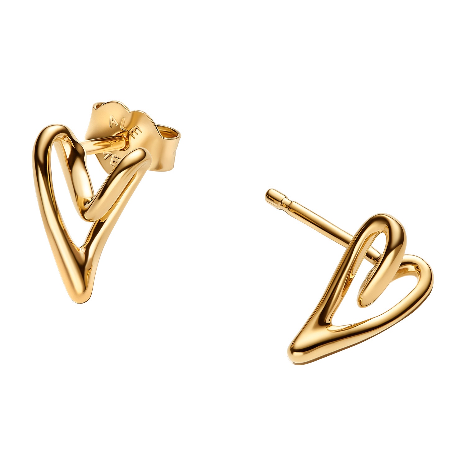 Pandora 264393C00 Damen-Ohrringe Ohrstecker Herz Goldfarben