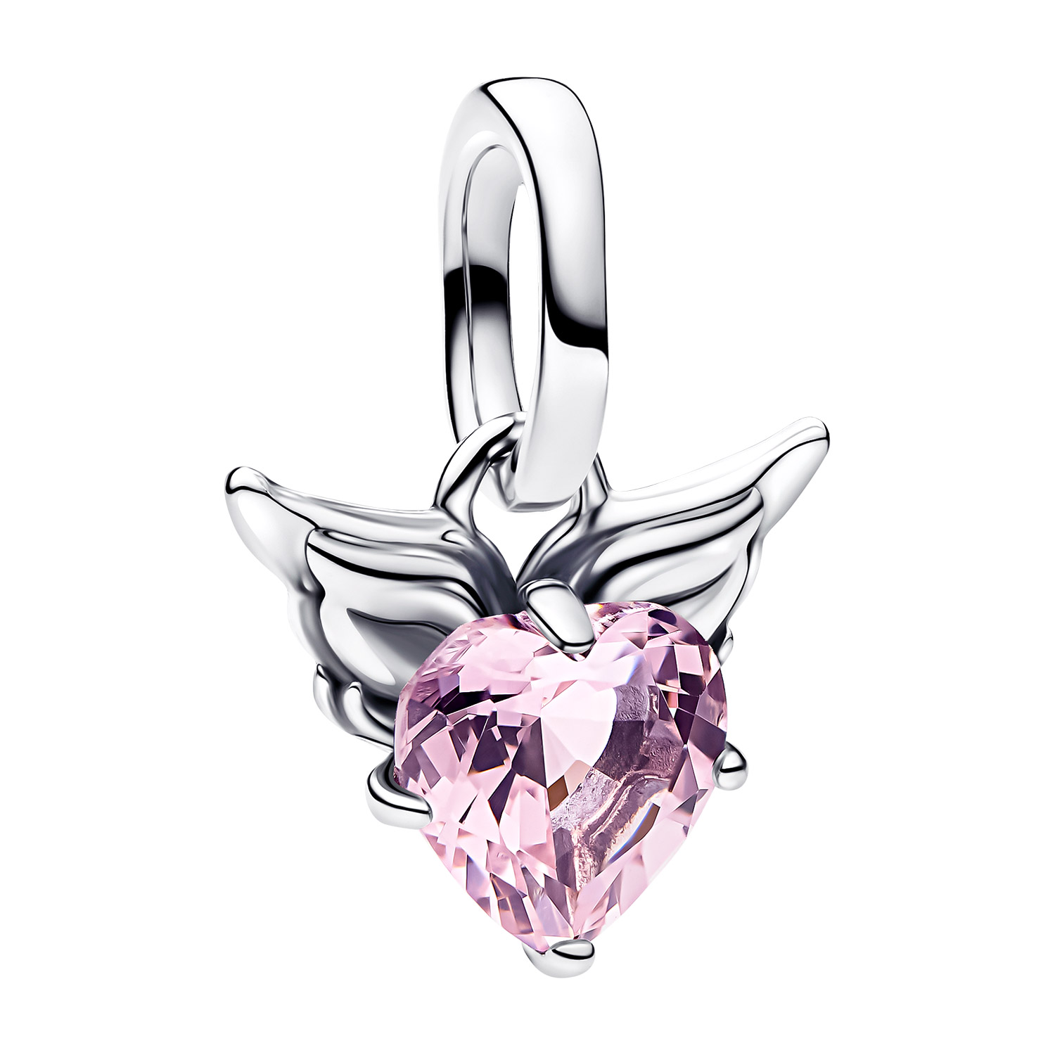 Pandora 793626C02 Mini Charm-Anhänger Silber Geflügeltes Herz Pink