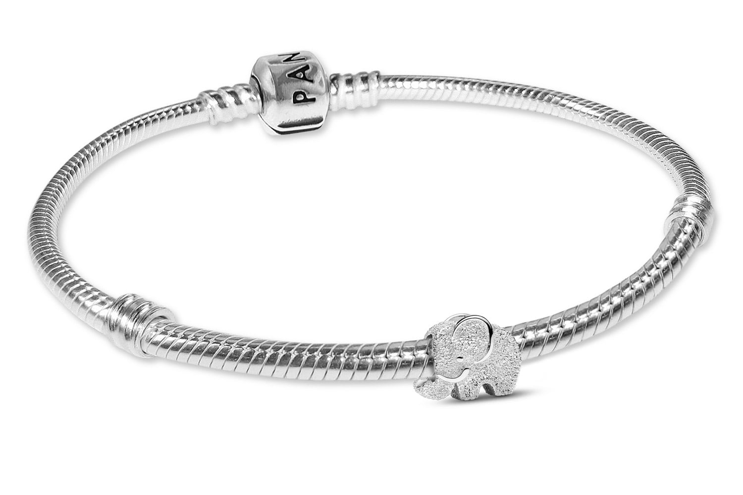 Pandora 21504 Damenarmband Silber Geschenkset mit Mini Elefant matt
