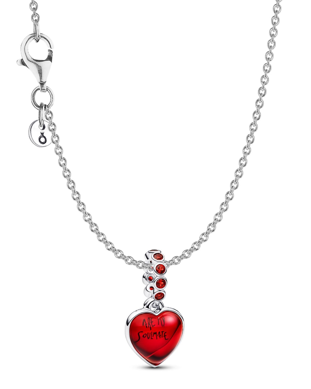 Pandora 21528 Damen-Kette Silber Geschenkset Rotes Muranoglas Herz