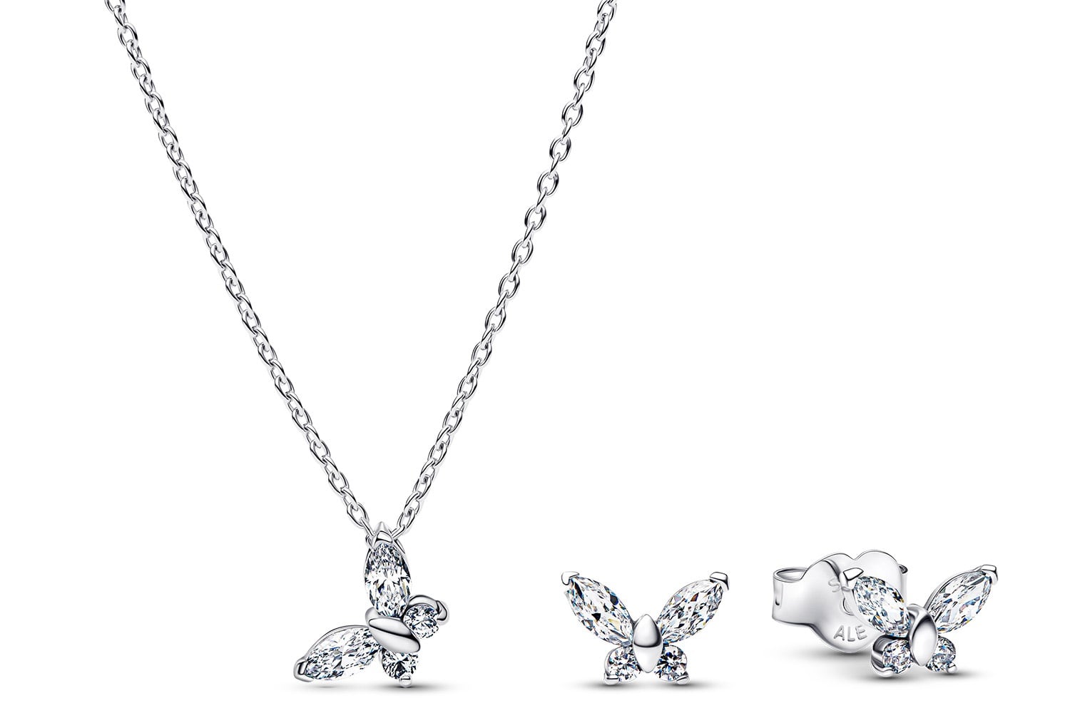 Pandora 21536 Schmuckset für Damen Kette und Ohrringe Schmetterling Silber Pandora 21536 Schmuckset für Damen Kette und Ohrringe Schmetterling Silber