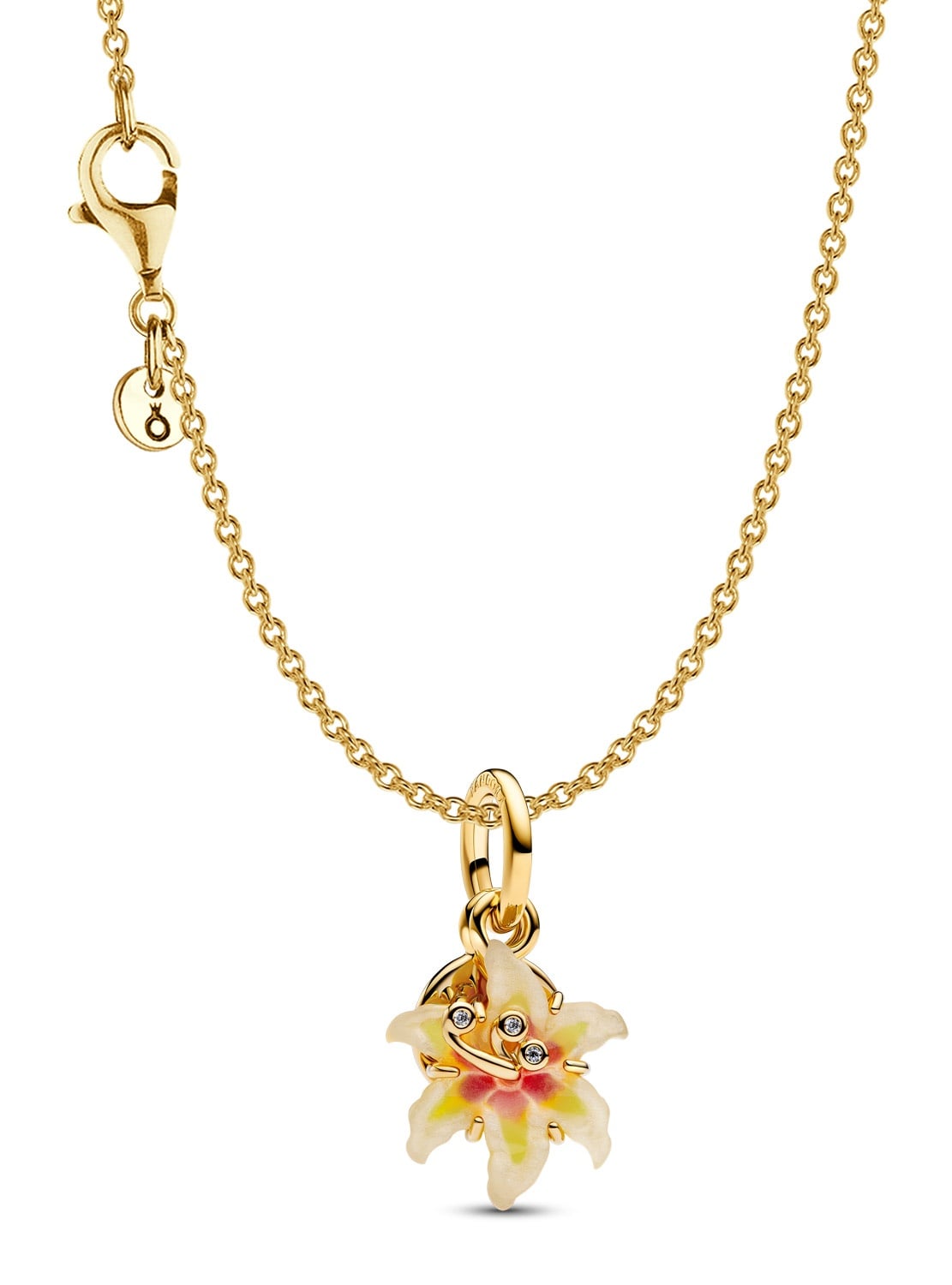 Pandora 21535 Damen-Halskette Disney Rapunzel Sonnentropfenblume Goldfarben