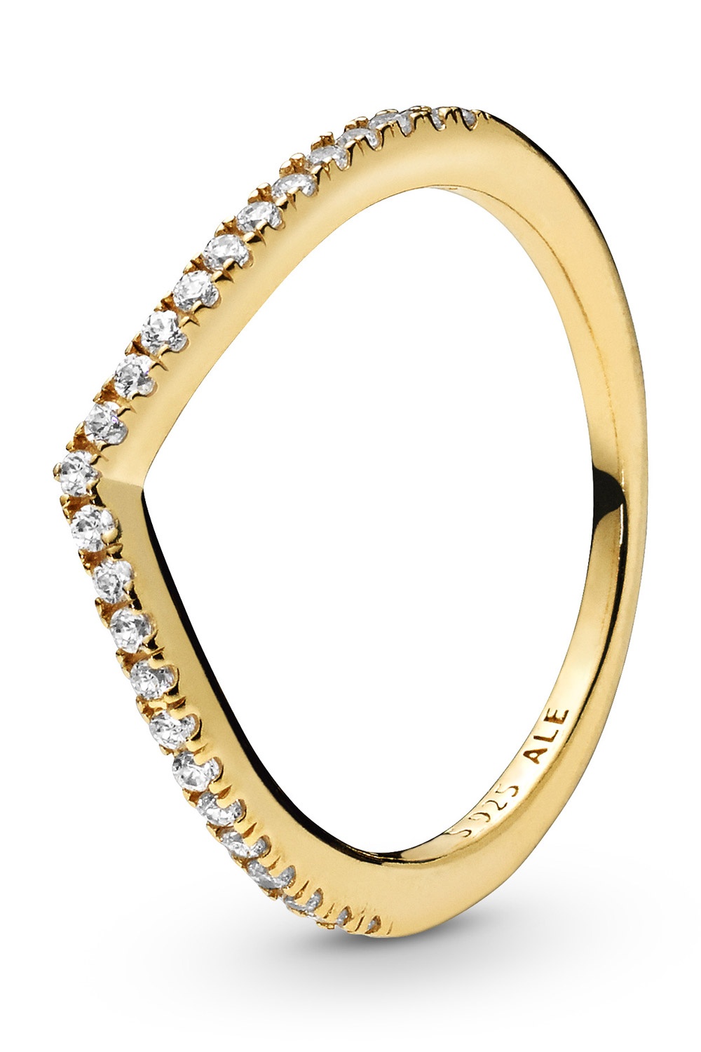 Pandora 168758C01 Damen-Ring Funkelnder Wishbone Goldfarben