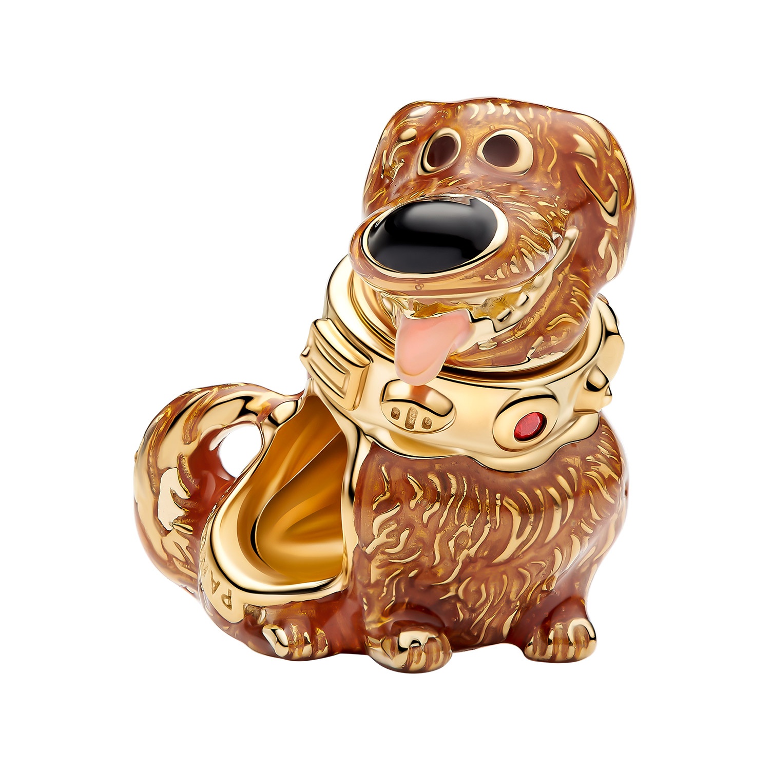 Pandora 764472C01 Charm Goldfarben Disney Pixar Oben Hund Dug