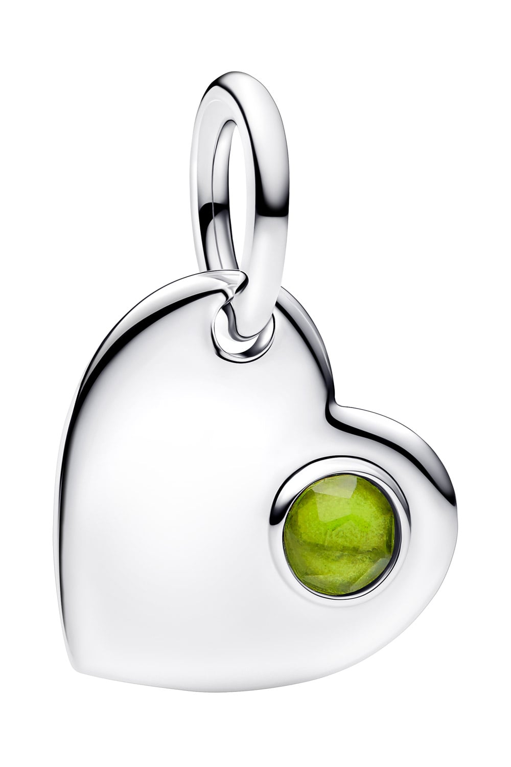 Pandora 794295C08 Silber Charm-Anhänger August Herz Hellgrüner Stein