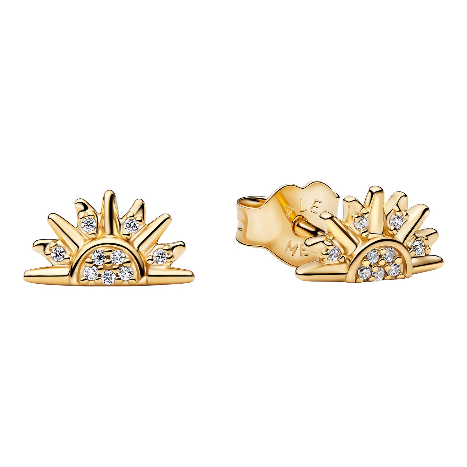 Pandora 264627C01 Damen-Ohrstecker Himmlische Funkelnde Sonne Goldfarben