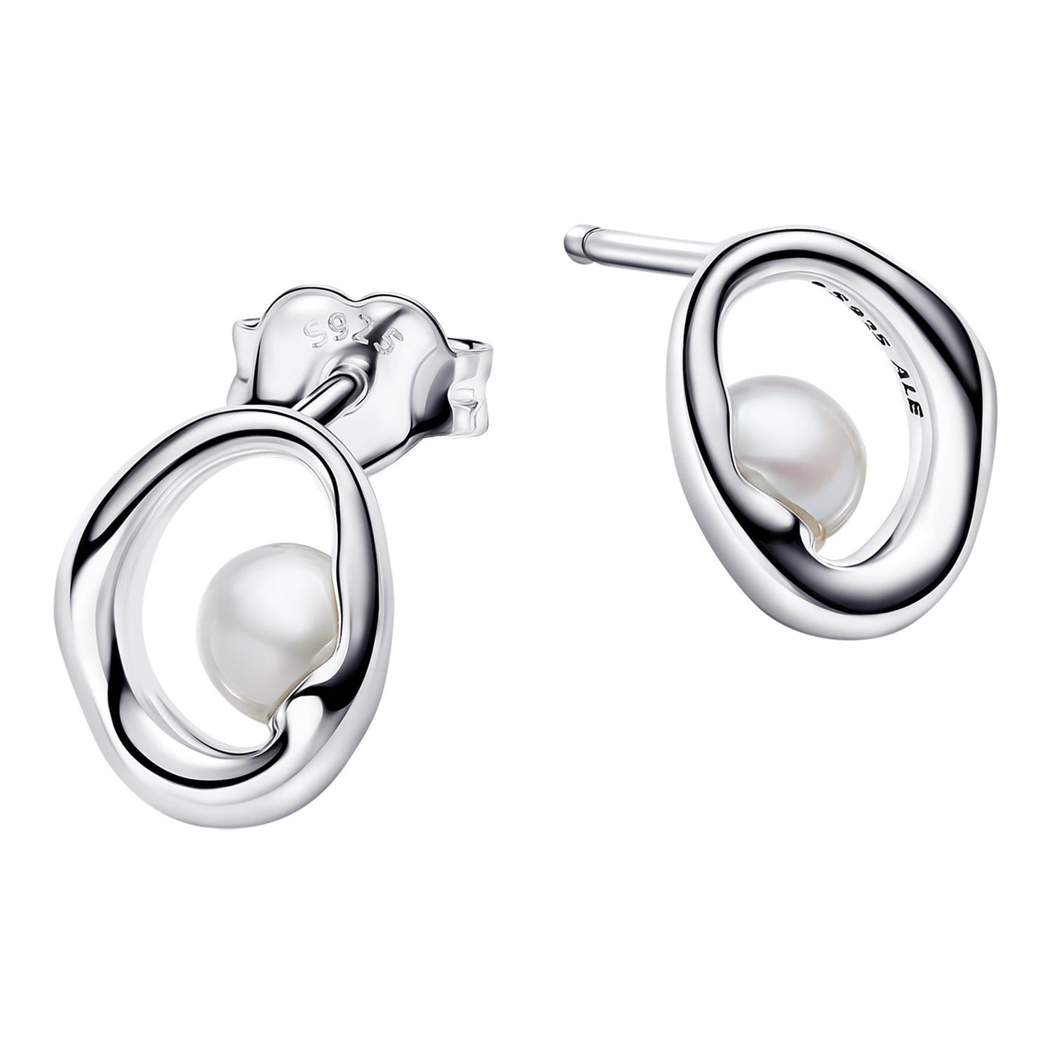 Pandora 293295C01 Damenohrringe Oval mit Perle Silber