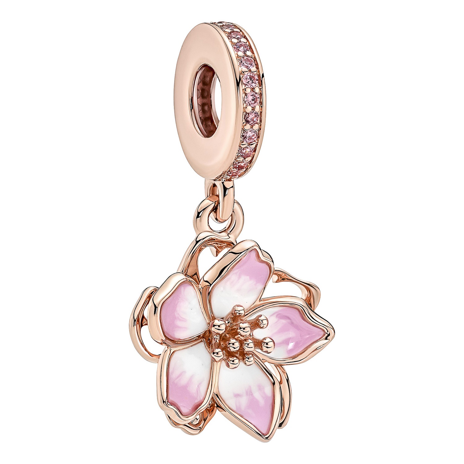 Pandora 780667C01 Charm-Anhänger Roségoldfarben Kirschblüte