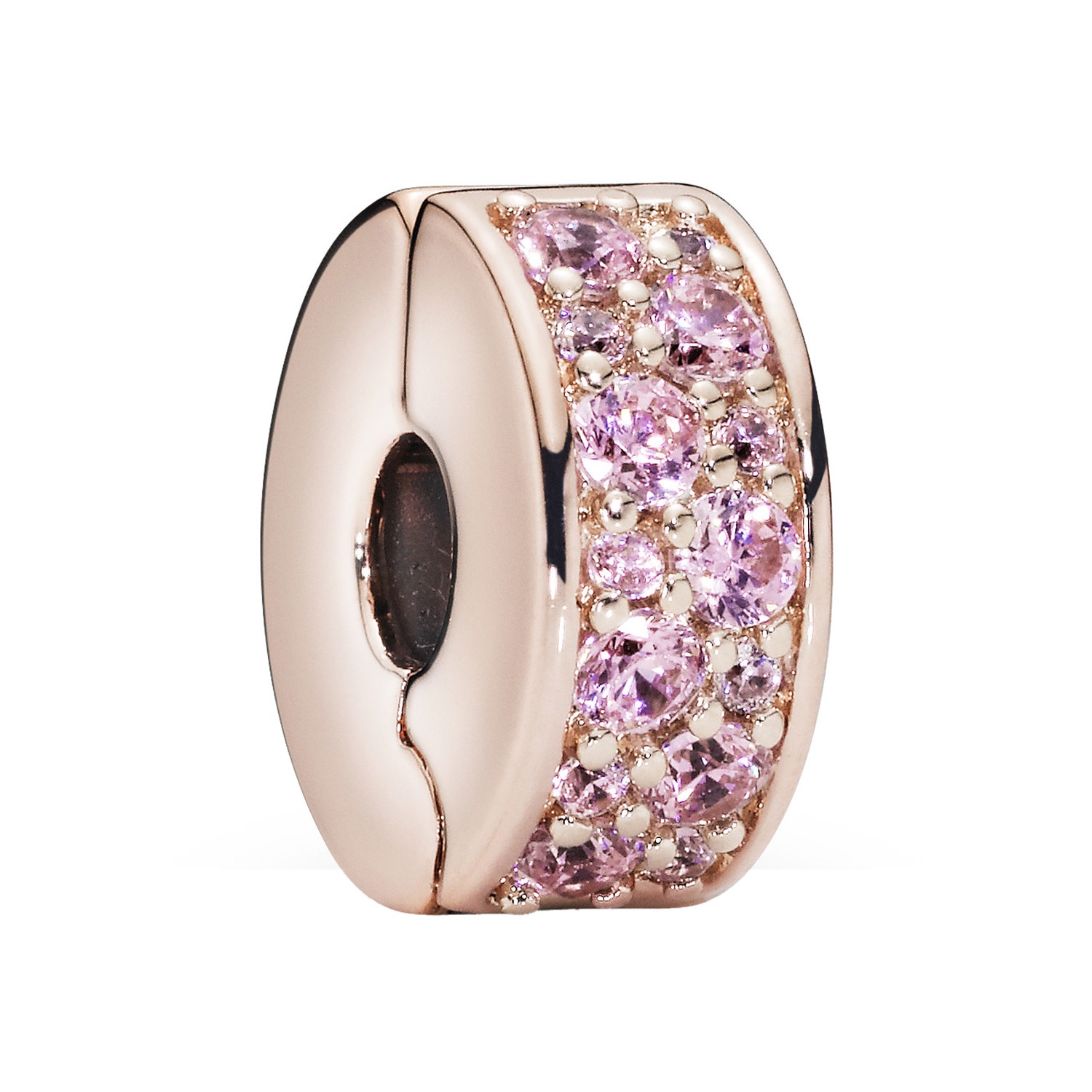 Pandora 781817PCZ Clip-Charm Roségoldfarben Zirkonia Pink