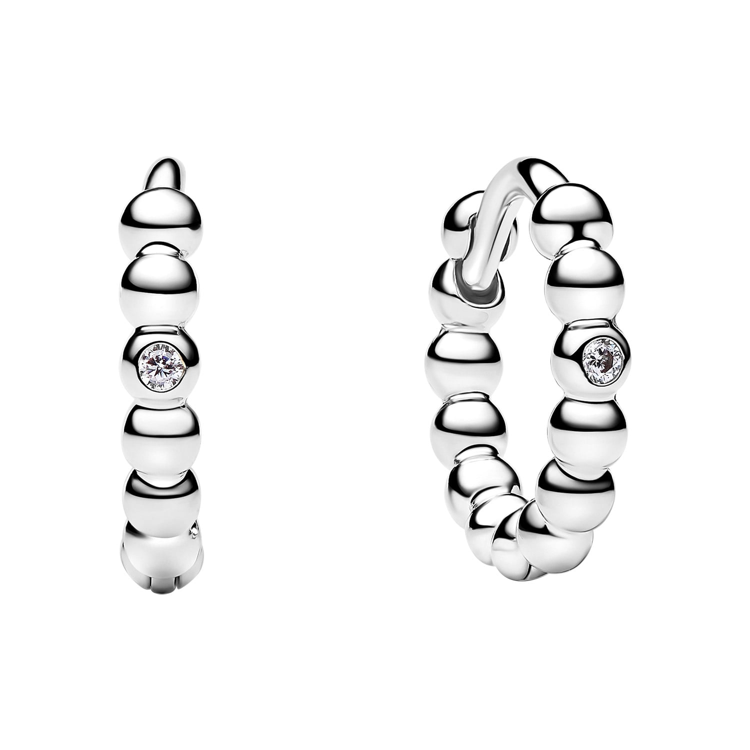Pandora 294823C01 Damenohrringe Silber Huggies mit Kugeln