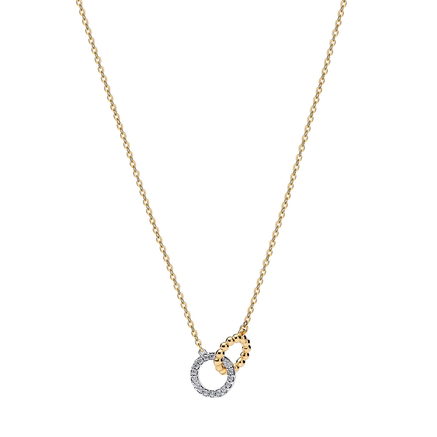 Pandora 364825C01-45 Damencollier Verschlungene Kreise Kugeln & Pavé