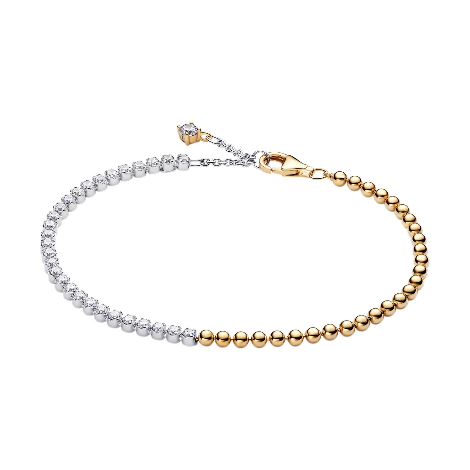 Pandora 564820C01 Damenarmband Zweifarbig Kugeln & Tennisband