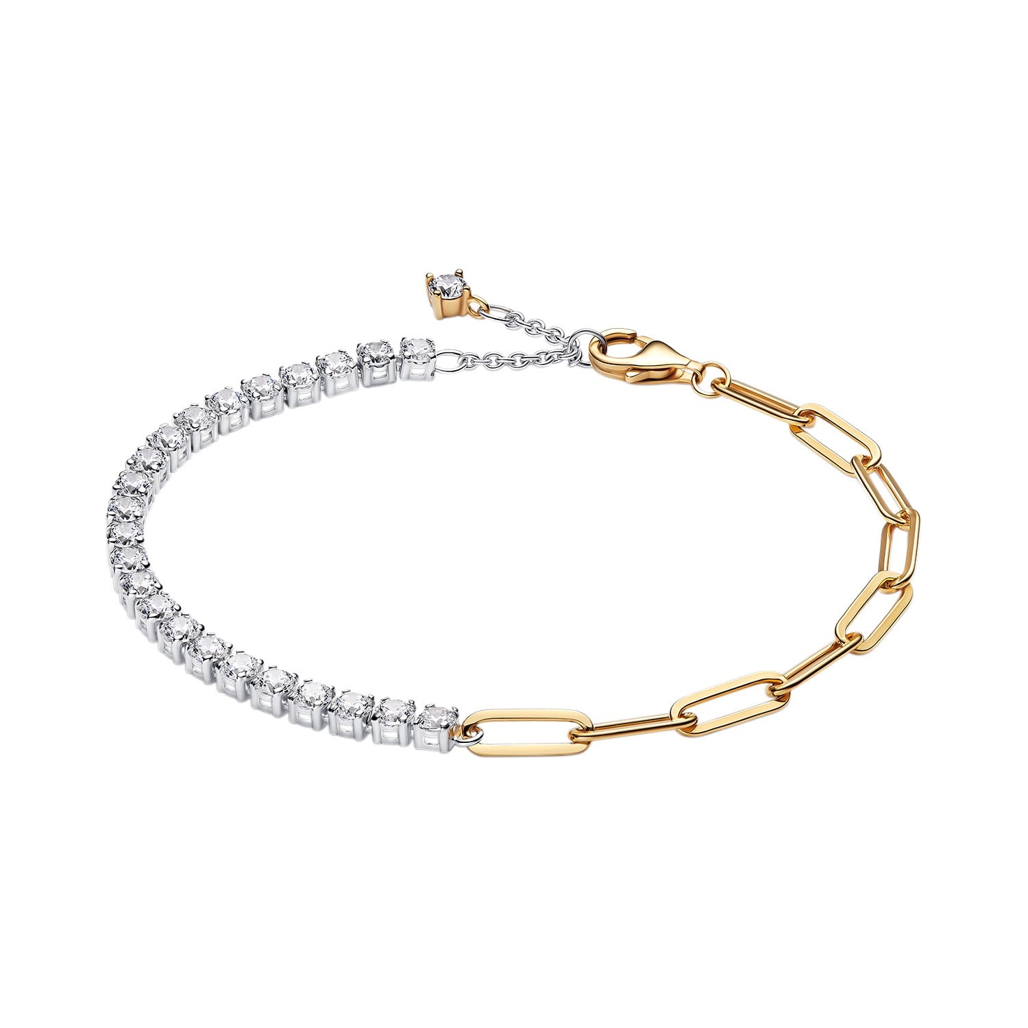 Pandora 564821C01 Damen-Armband Zweifarbig Glieder & Tennisband