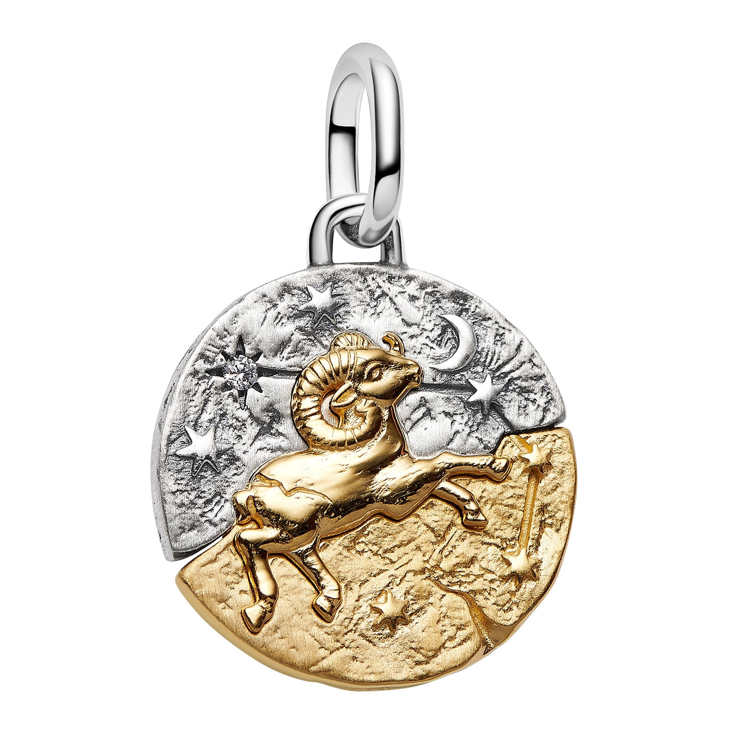 Pandora 764993C01 Medaillon Charm-Anhänger Zweifarbig Sternzeichen Widder