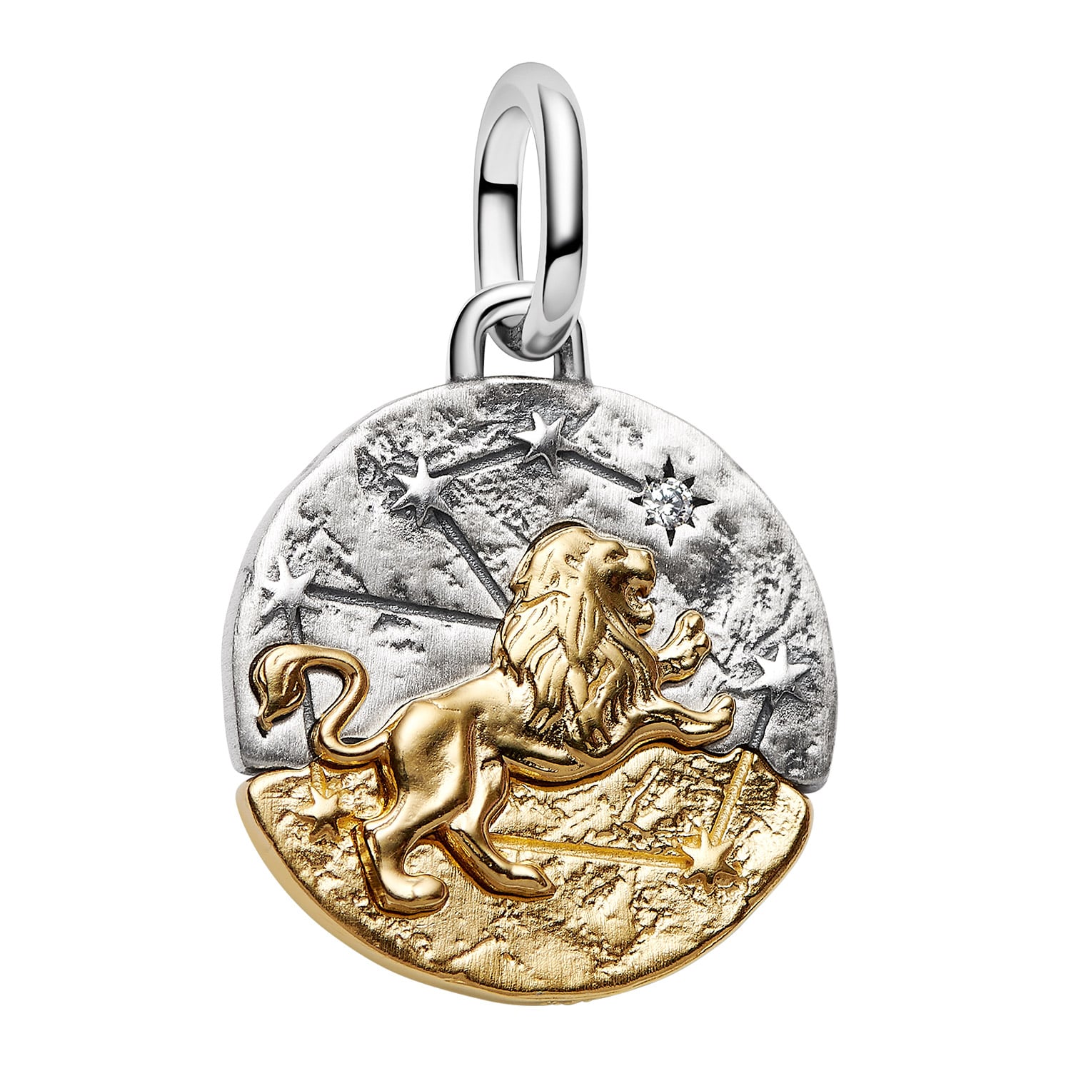 Pandora 764994C01 Medaillon-Charm Anhänger Zweifarbig Sternzeichen Löwe