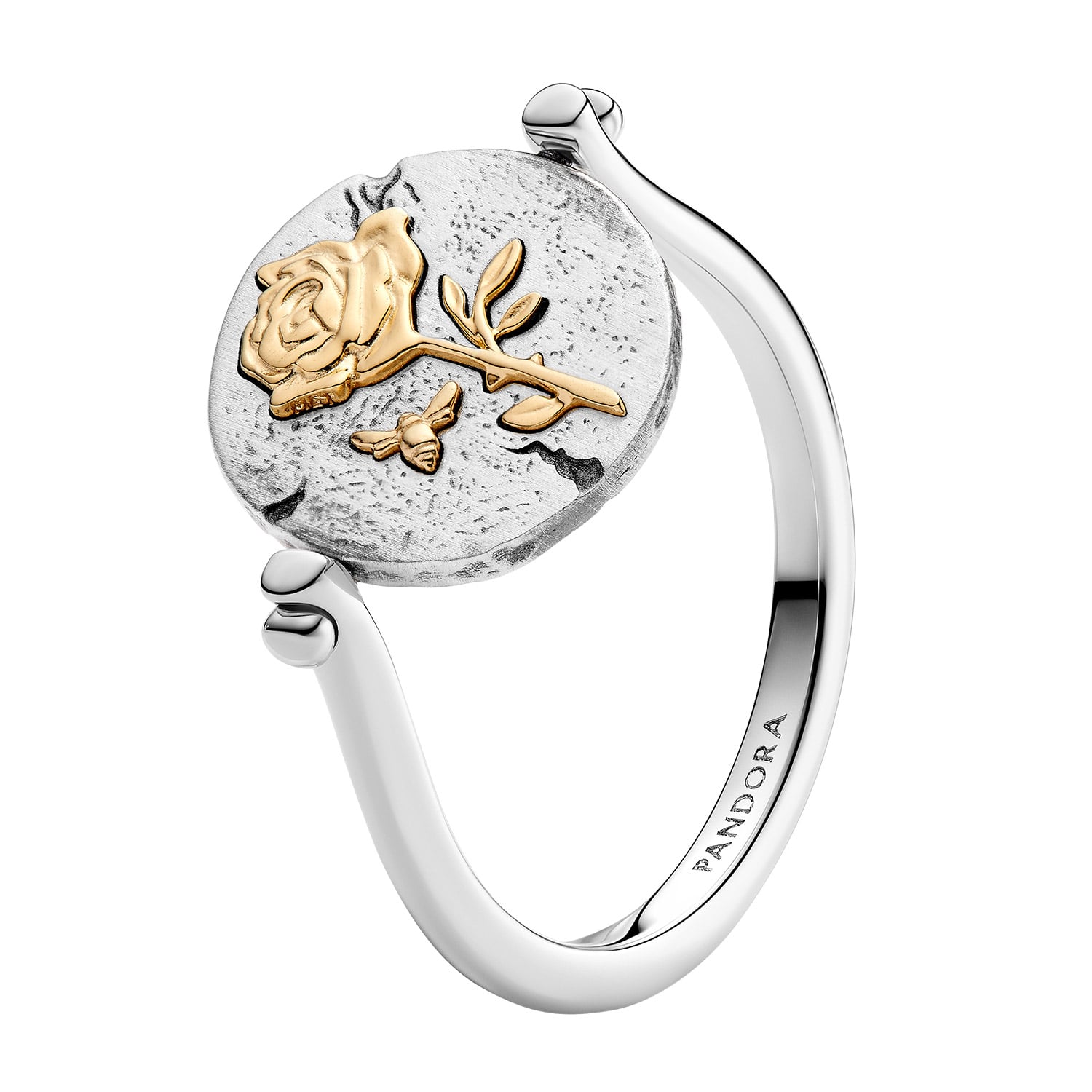 Pandora 164811C00 Medaillon-Ring für Frauen Rose Zweifarbig